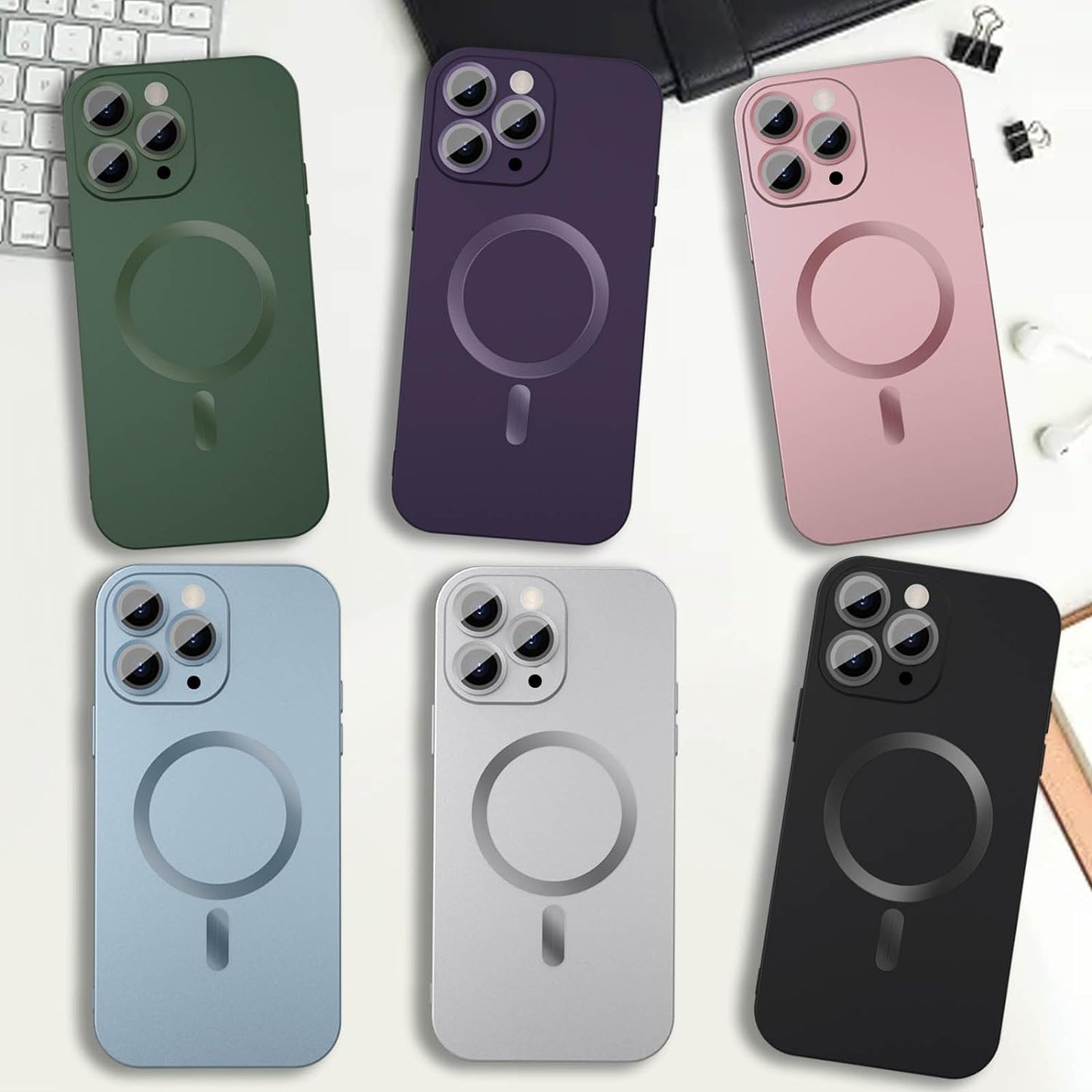 Womdakon Magnetic Case for Iphone 11 Pro Max Phone Case for Women, [Adaptation with Magsafe] Matte Luxury Soft Metallic Luster Design for Iphone 11 Pro Max 6.5'' with Camera Protector-Green  Womdakon   