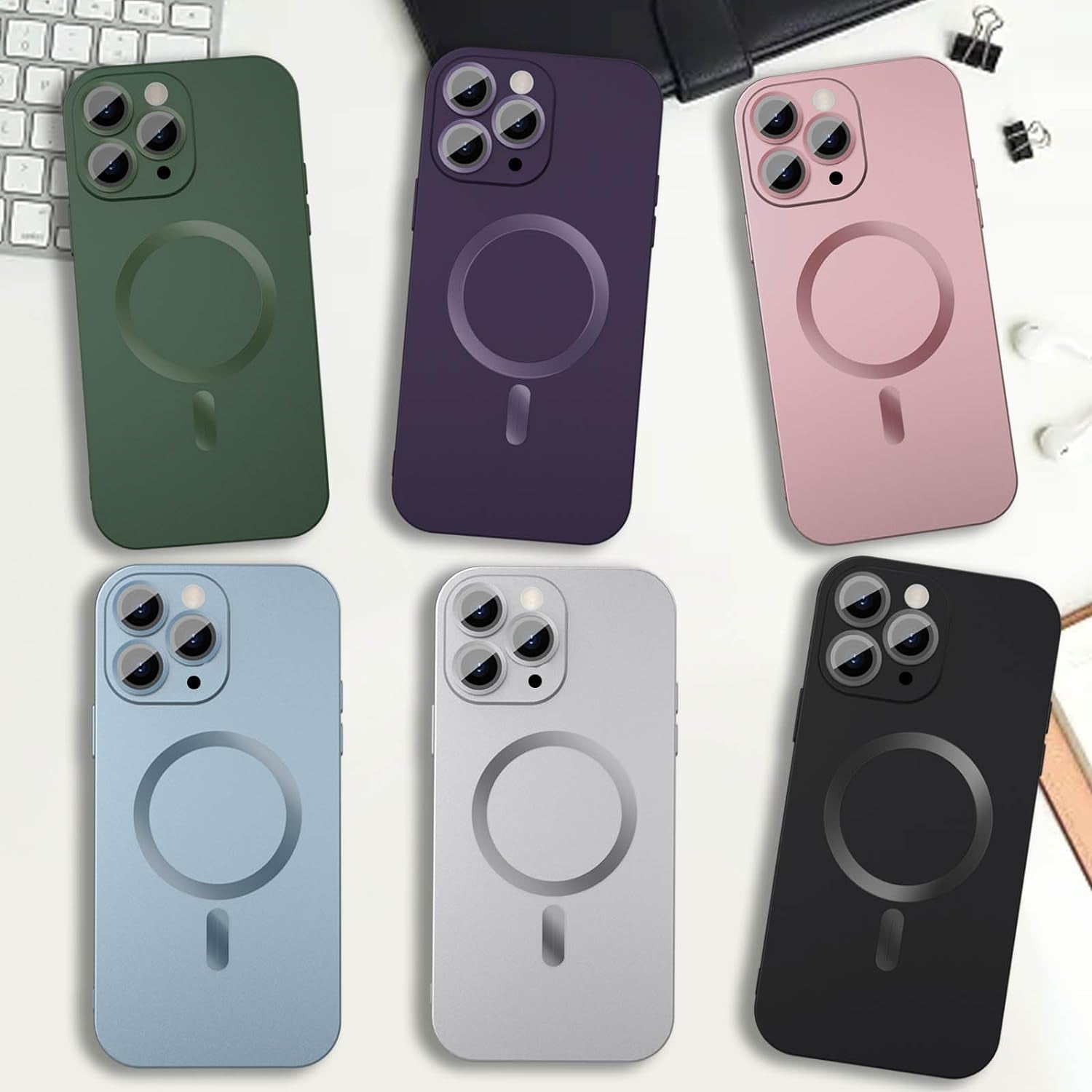 Womdakon Magnetic Case for Iphone 11 Pro Max Phone Case for Women, [Adaptation with Magsafe] Matte Luxury Soft Metallic Luster Design for Iphone 11 Pro Max 6.5'' with Camera Protector-Green  Womdakon   