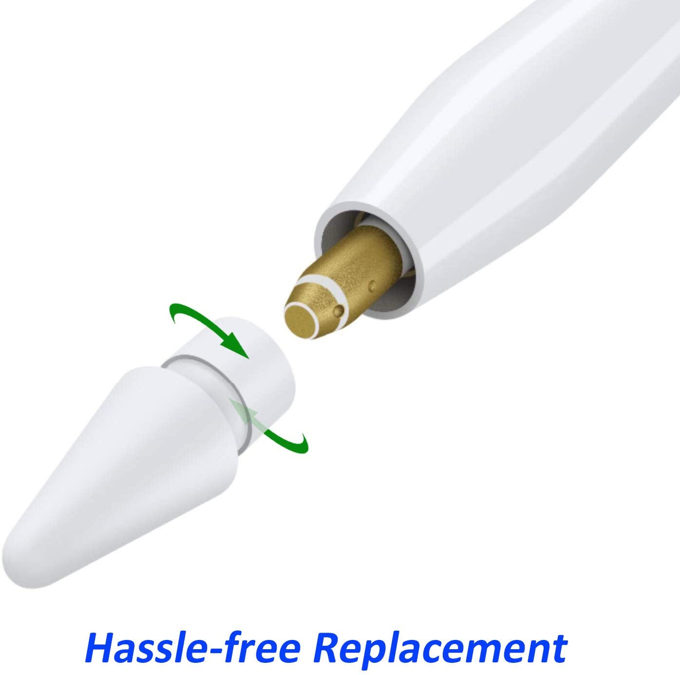 Replacement Tips Compatible with Apple Pencil 2 Gen Ipad Pro Pencil, Logitech Crayon Digital Pencil - Apple Pencil Ipencil Nib for Ipad Apple Pencil 1 St/Pencil 2 Gen White 4 Pack  Reeyear   