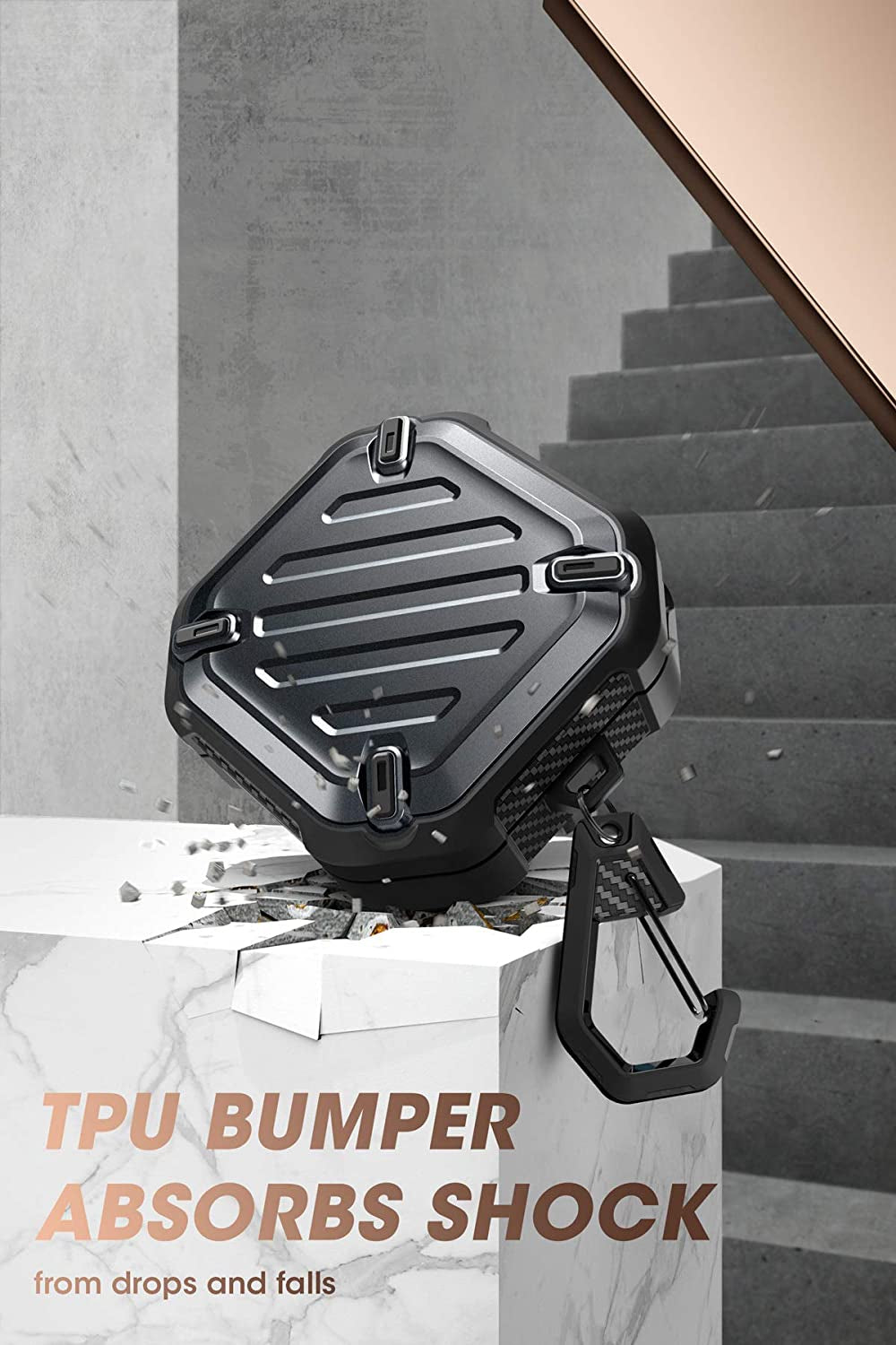 SUPCASE Unicorn Beetle Pro Case for Galaxy Buds 2 Pro / Galaxy Buds 2 / Galaxy Buds Pro / Galaxy Buds Live, Full-Body Rugged Protective Case with Carabiner (Black)  SUPCASE   