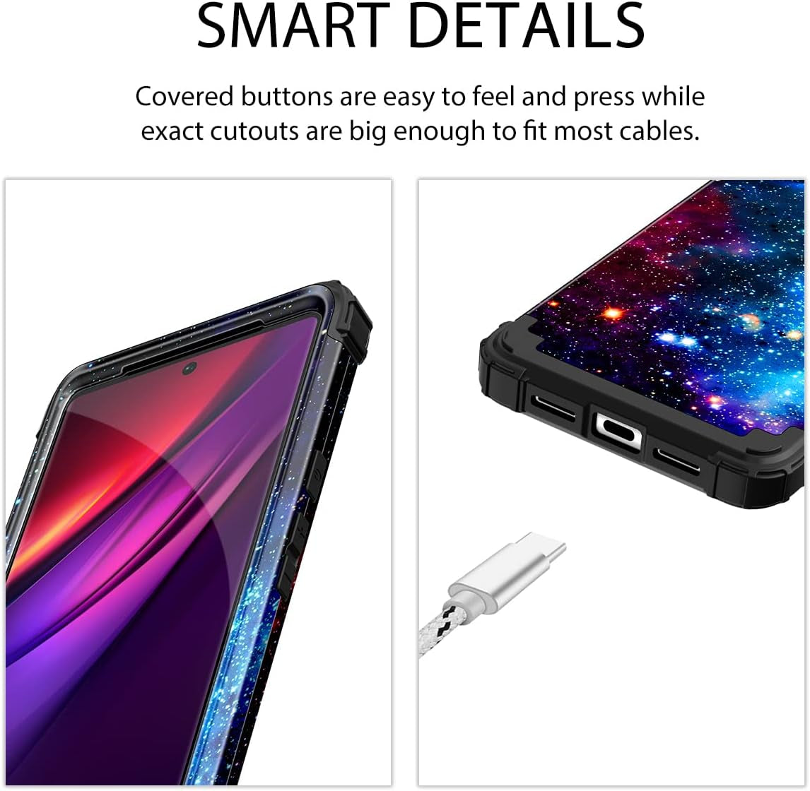 Miqala Compatible with Google Pixel 6 Pro Case,Shiny in the Dark Three Layer Heavy Duty Shockproof Hard Plastic Bumper +Soft Silicone Rubber Protective Case for Google Pixel 6 Pro,Blue Sky  Miqala   