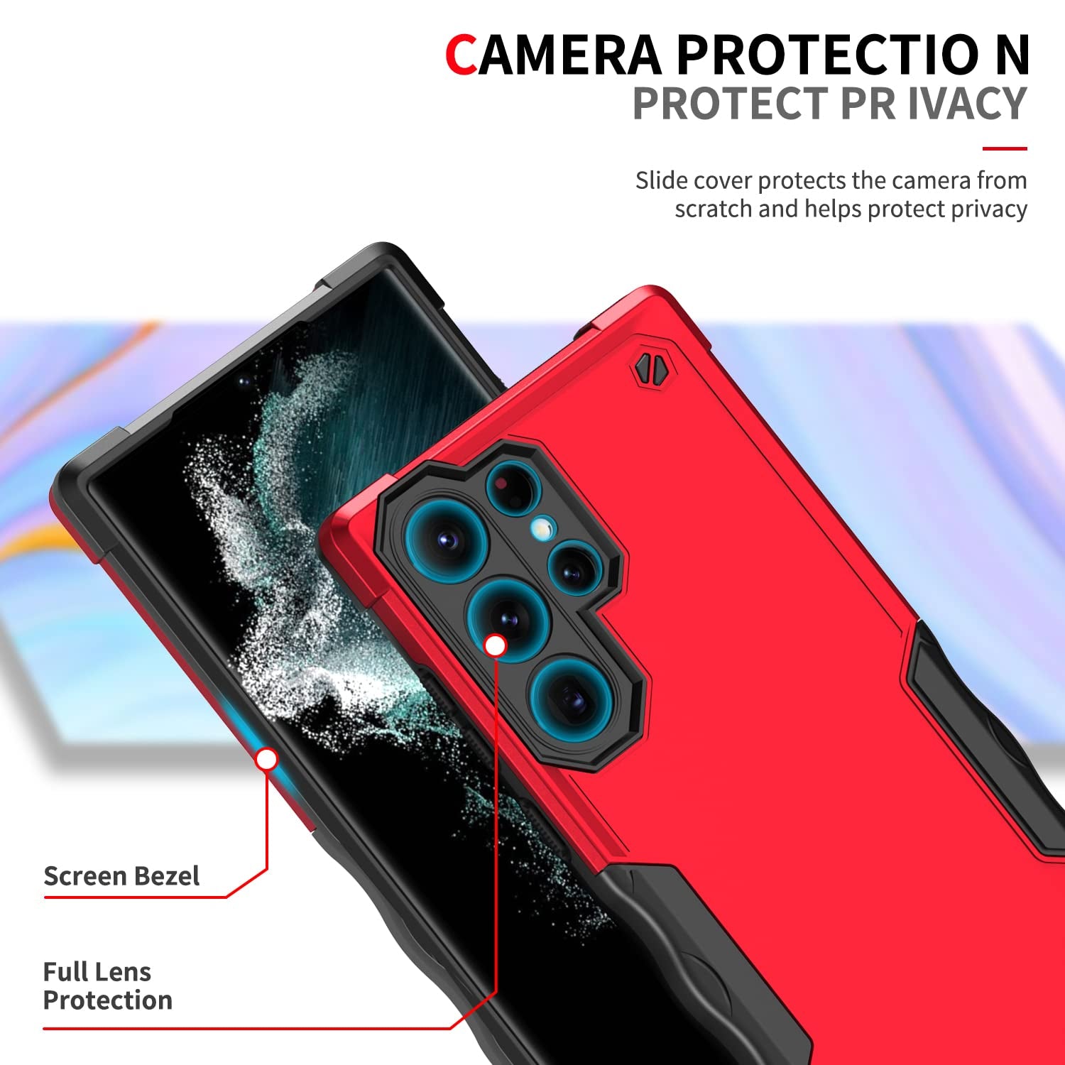 ACFDTYX Compatible with Samsung Galaxy S22 Ultra Case, Military Grade Shockproof Heavy Duty Protective Phone Case，Sleek Premium Touch，Non-Slip Soft for Galaxy S22 Ultra, Black  ACFDTYX   