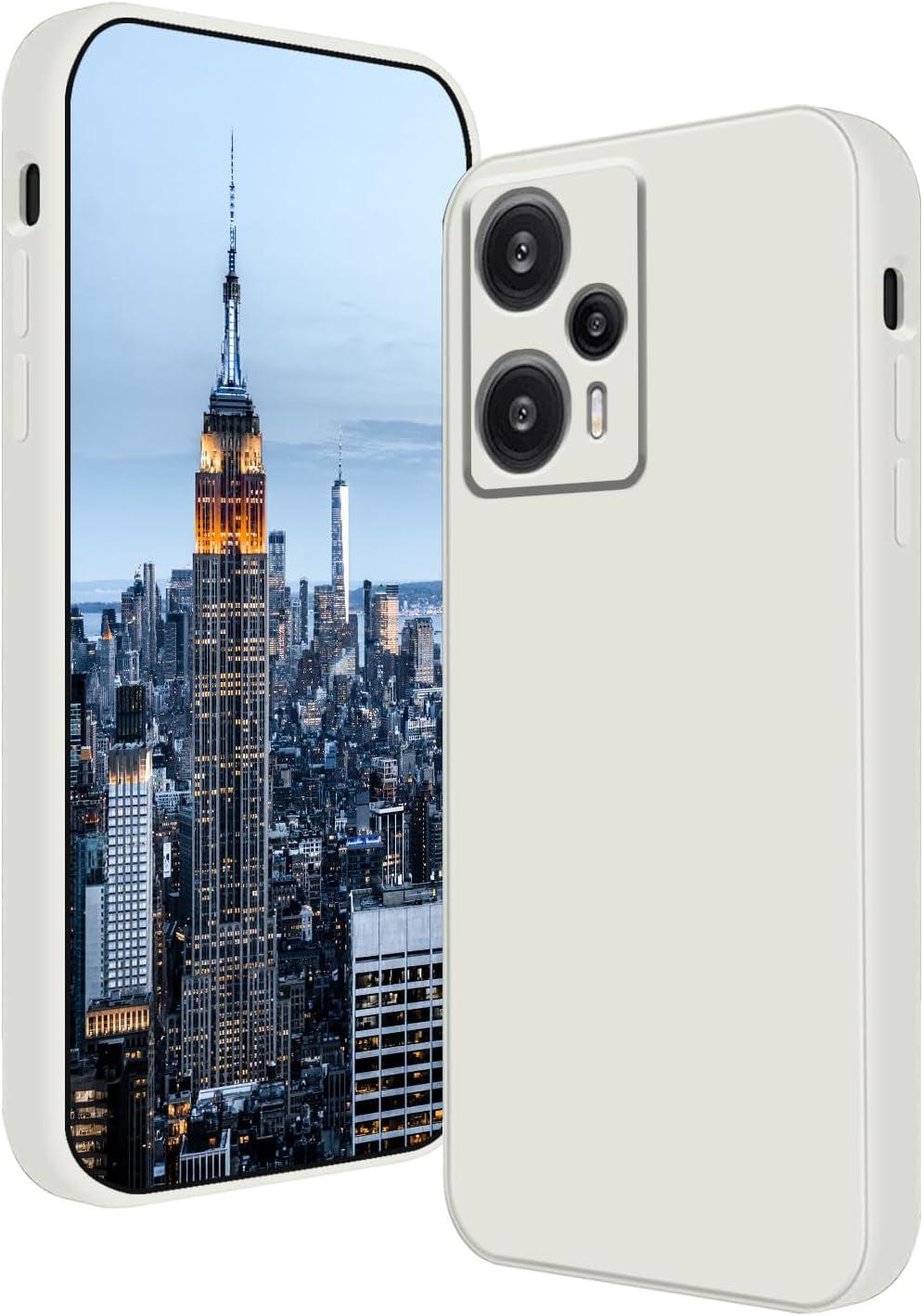 Wousunly Compatible with Poco F5 Case Silicone Liquid Dark Green, Soft Smooth Touch Xiaomi Poco F5 Phone Case Silicone Shockproof Thin Cover (Black)  Wousunly White  