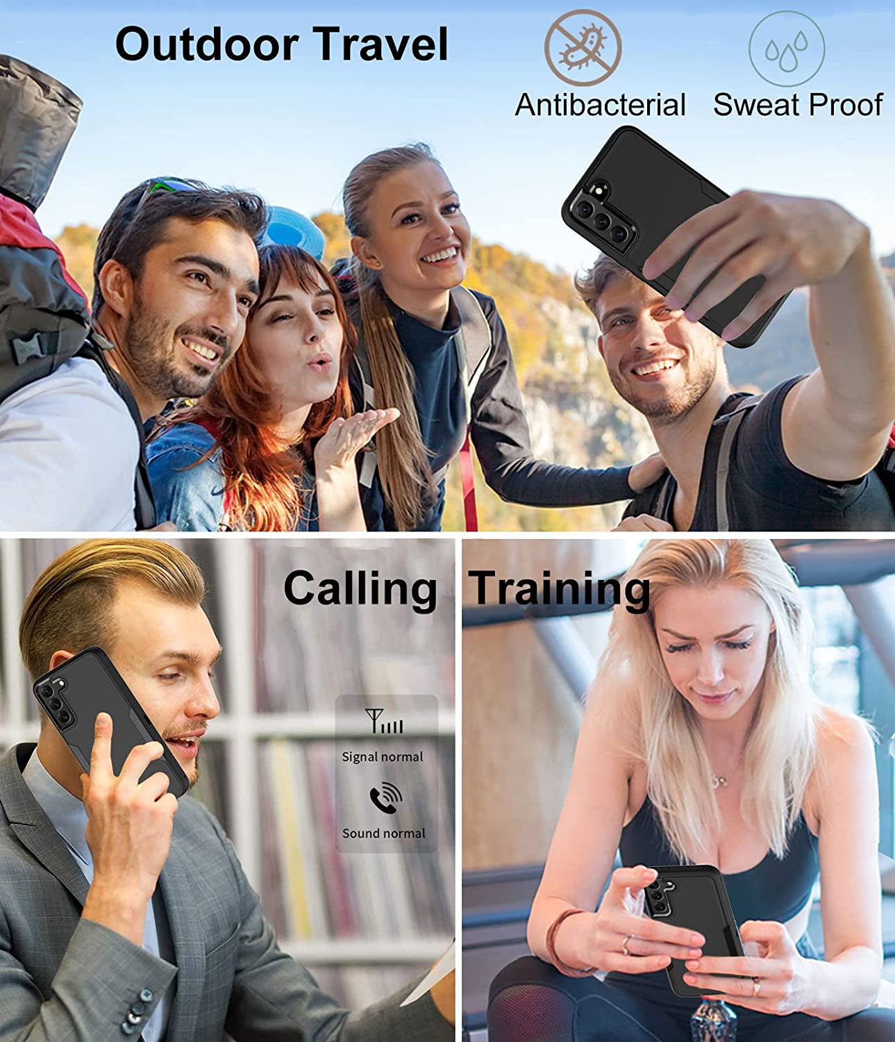 Dahkoiz for Samsung Galaxy S22 plus Case, Dust-Proof Port Cover, Full Body Durable Silicone Rubber Phone Case for Samsung Galaxy S22 plus 5G, Black  UNISMART INC   