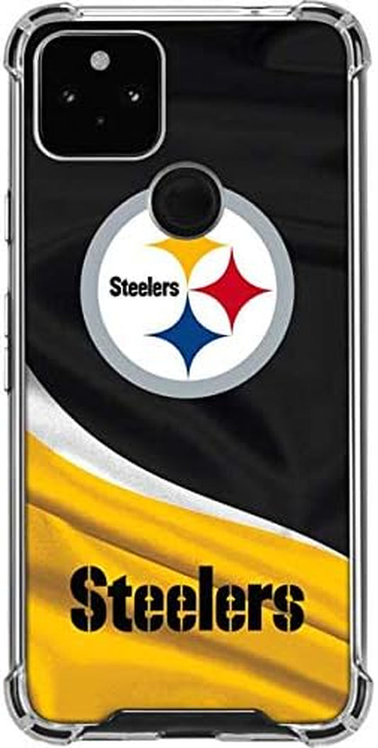 Skinit Clear Phone Case Compatible with Google Pixel 4A 5G - Officially Licensed NFL Pittsburgh Steelers Design  Skinit   