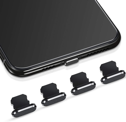 4 Pieces anti Dust Plugs Compatible with Iphone 11, Iphone 12 Protects Charging Dust Cover Compatible with Iphone 11, 12, Pro, Max/X/Xs/Xr, 7, 8 Plus, Ipad Mini/Air (Black)  Weewooday   