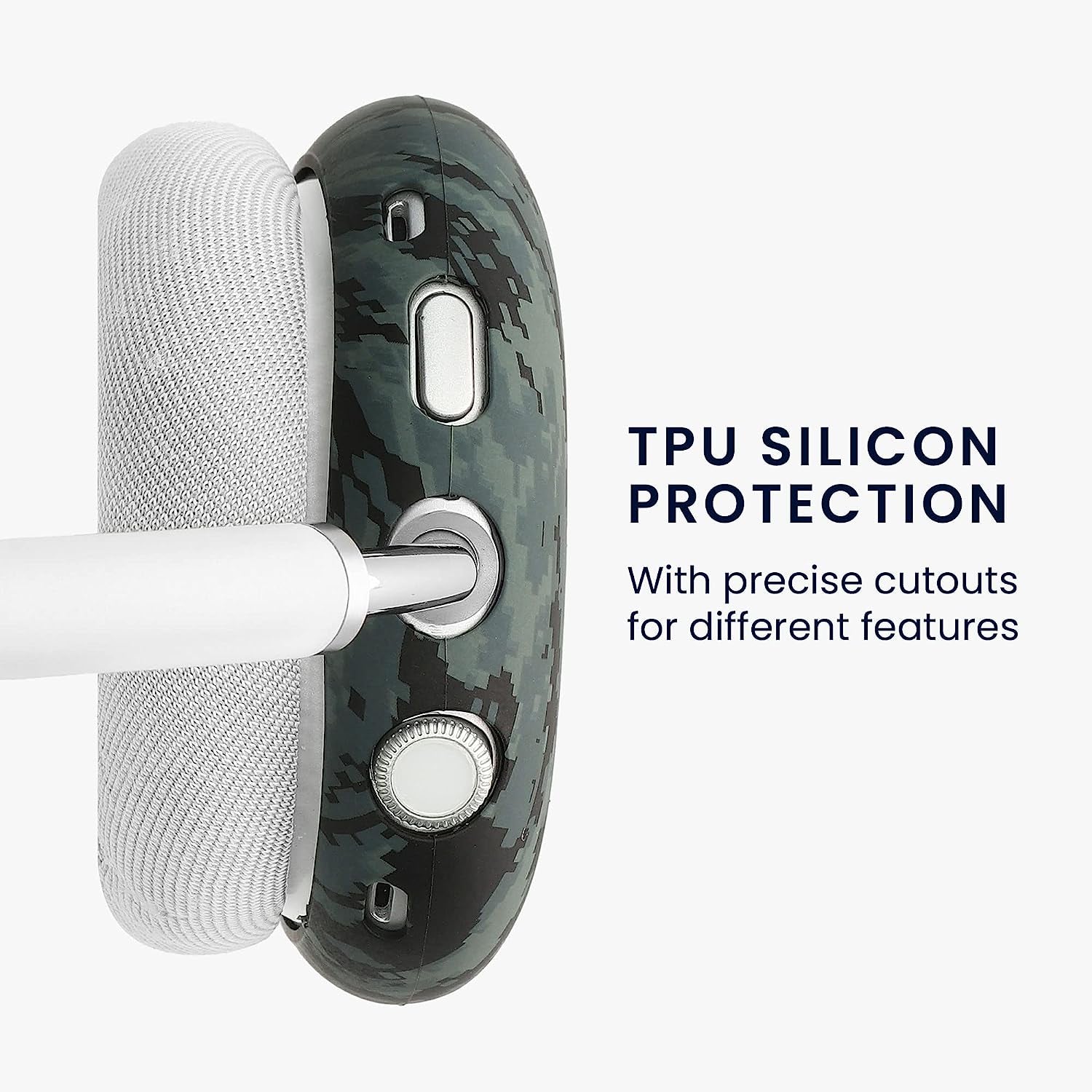 Kwmobile Covers Compatible with Apple Airpods Max Covers (Set of 2) - Camouflage Dark Grey/Black/Light Grey  KW-Commerce   