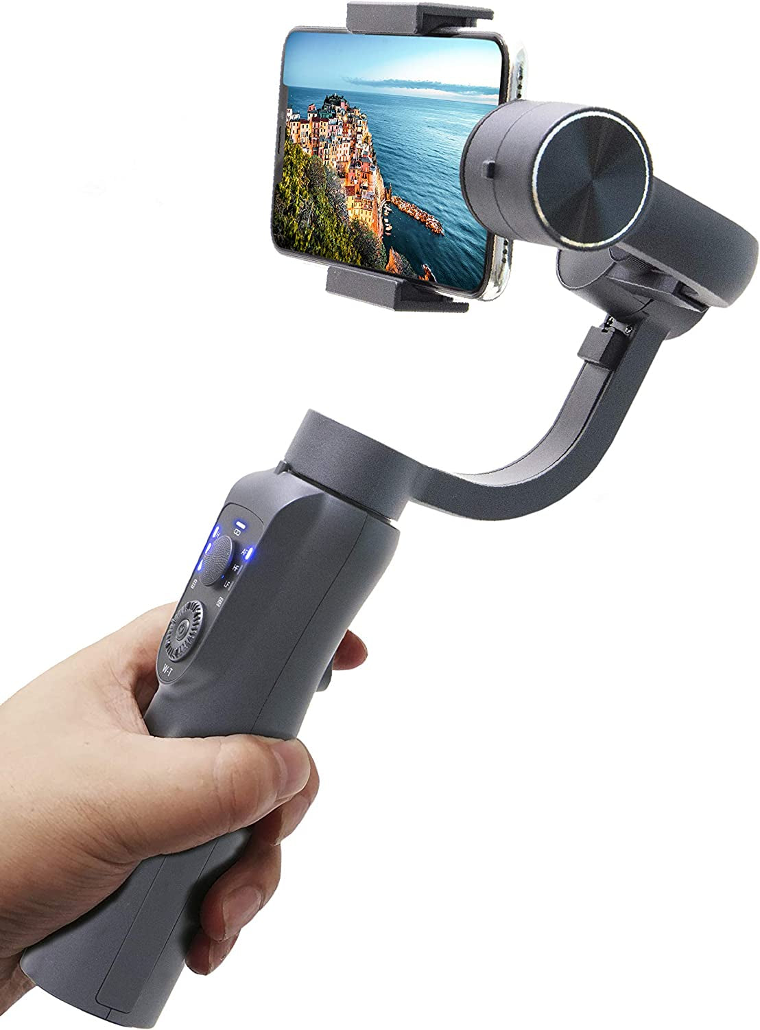 3-Axis Gimbal Stabilizer for Iphone 12 11 PRO MAX X XR XS Smartphone Vlog Youtuber Live Video Recording and Streaming with Sport Inception Mode Face Object Tracking Motion Time-Lapse (Black S)  Zenith   