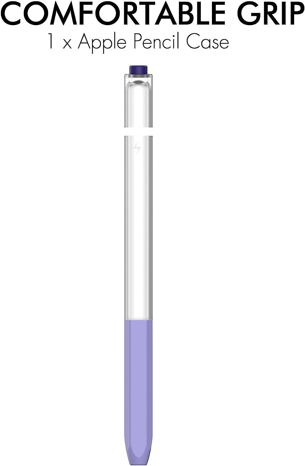 NIUTRENDZ Classic Hexagon Case for Apple Pencil 2Nd Generation Cover Sleeve Skin Accessories Translucent Design Compatible with Magnetic Charging and Double Tap (Apple Pencil 2Nd Generation, Purple)  NIUTRENDZ   