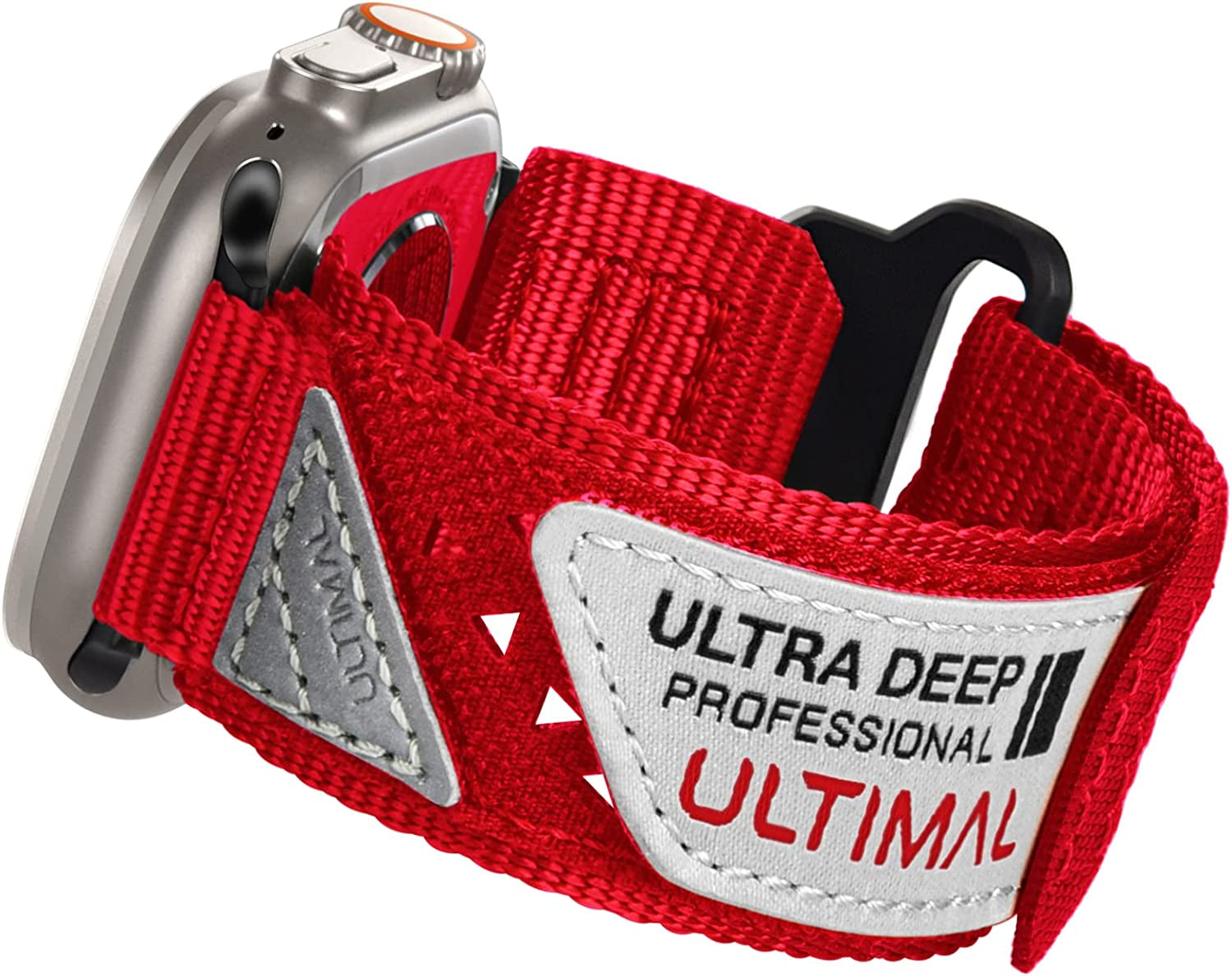 ULTIMAL Band Compatible with Apple Watch 49Mm 45Mm/44Mm/42Mm 41Mm/40Mm/38Mm, Tough Breathable Nylon Sports Strap, Hollow Out Design for Iwatch Series 8/7/6/5/4/Se/3/2/1/Ultra  ULTIMAL Red 42mm/44mm/45mm XL 