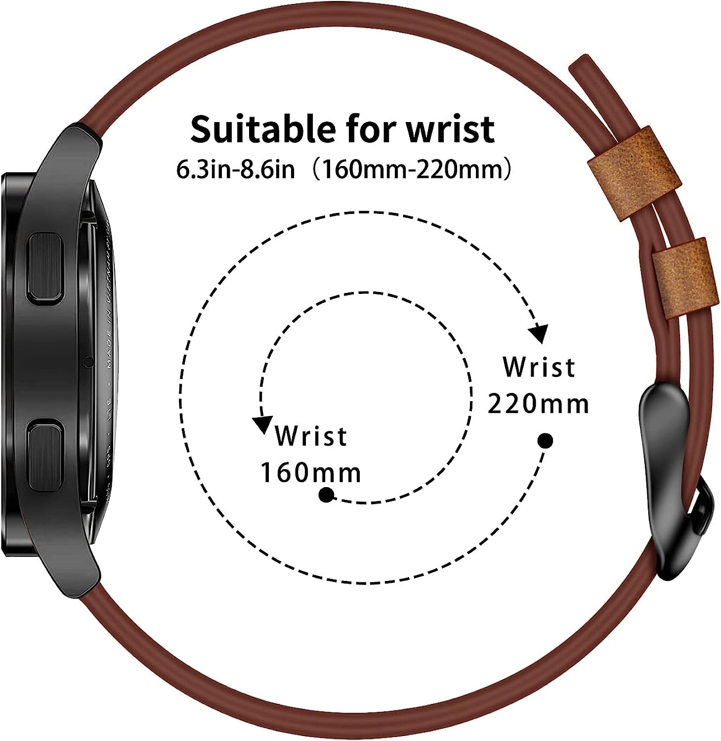 Wanme Bands for Garmin Venu / Venu 2 plus / Venu Sq Watch Band Women Men, 20Mm Leather Replacement Wristband Strap for Garmin Vivomove Sport, Vivoactive 3 / 3 Music, Forerunner 645 / 245 Music Smart Watch  Wanme   