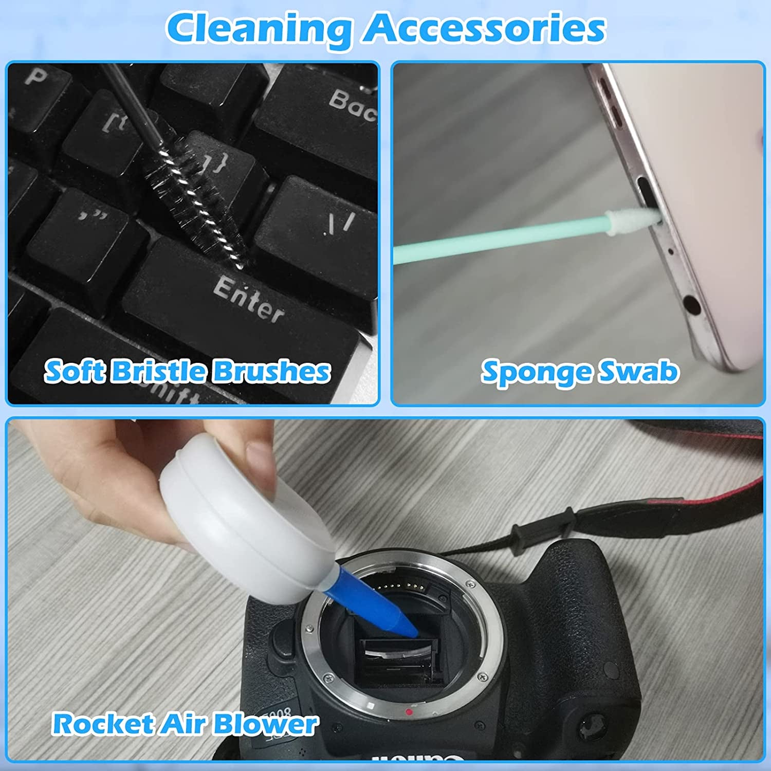 Cleaner Kit for Airpods, Airpod Pro Cleaning Pen Soft Brush for Airpods Pro 1 2, 20Pcs Earbuds Cleaning Kit for Phone Charging Port,Earphones,Earbuds, Laptop,Smartwatch,Camera Lens  YaosiYeen   