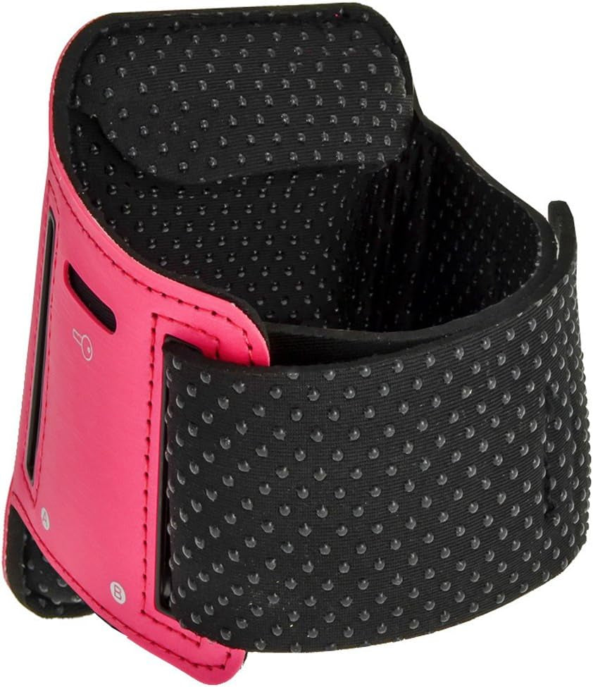Igadgitz U2761 Anti-Slip Reflective Neoprene Armband Compatible with Sony Walkman NWZ-E585 and NWZ-E380 Sports Jogging Gym - Pink  igadgitz   