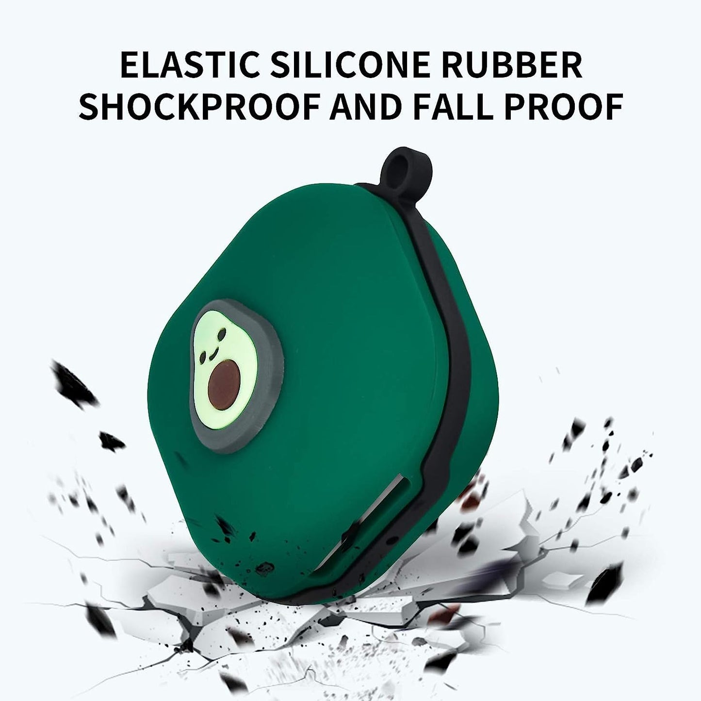 Newseego Compatible with Samsung Galaxy Buds 2 (2021)/Galaxy Buds Pro Case/Galaxy Buds Live 2020 Case, Cute 3D Funny Protective Cover Soft Silicone Cartoon Case with Keychain Fashion Design-Avocado  Newseego   