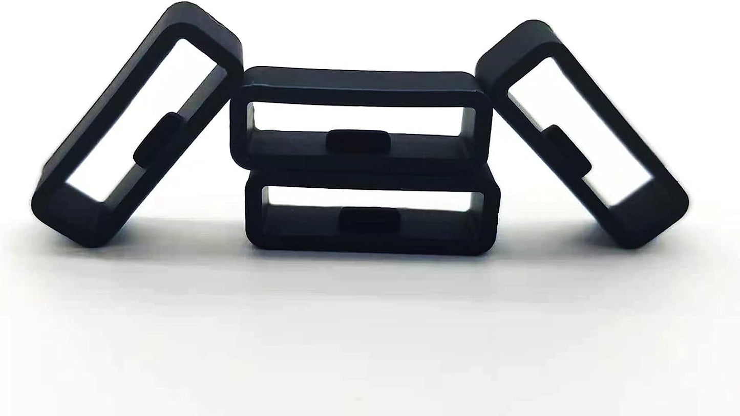 16-Pack Silicone Watch Band Holder Loop Compatible with Garmin Forerunner 245/645/45 Vivoactive 3 Band Keeper 20Mm Black  YAKQUARD   