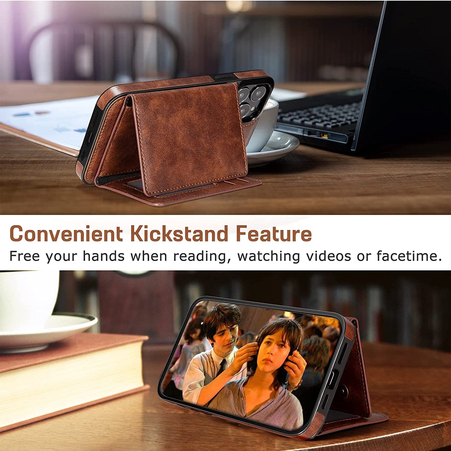 LOHASIC for Iphone 13 Pro Max Wallet Case, Premium Leather Cover Compatible with Mag Safe Charger Magnetic Detachable Wallet 5 Card Holder Kickstand Protective Phone Case for Men 6.7 Inch  LOHASIC   