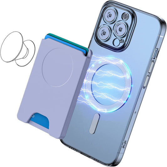 AUROX AUROX Magnetic Wallet Compatible with Magsafe Wallet for Iphone 14/13/12 Series Polycarbonate Magnetic Card Wallet Holder with Magsafewallet Only Works for Pop Socket Grip (Cornflower Blue)  AUROX   