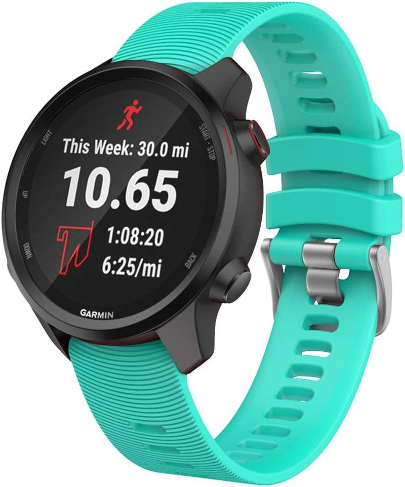 ISABAKE Watch Band for Garmin Forerunner 245 / 245 Music/ Forerunner 645 / 645 Music,Compatible with Garmin Vivoactive 3 /Venu Sq/Vivomove Hr，20Mm Soft Silicone Replacement Wristbands (Purple)  ISABAKE blue  