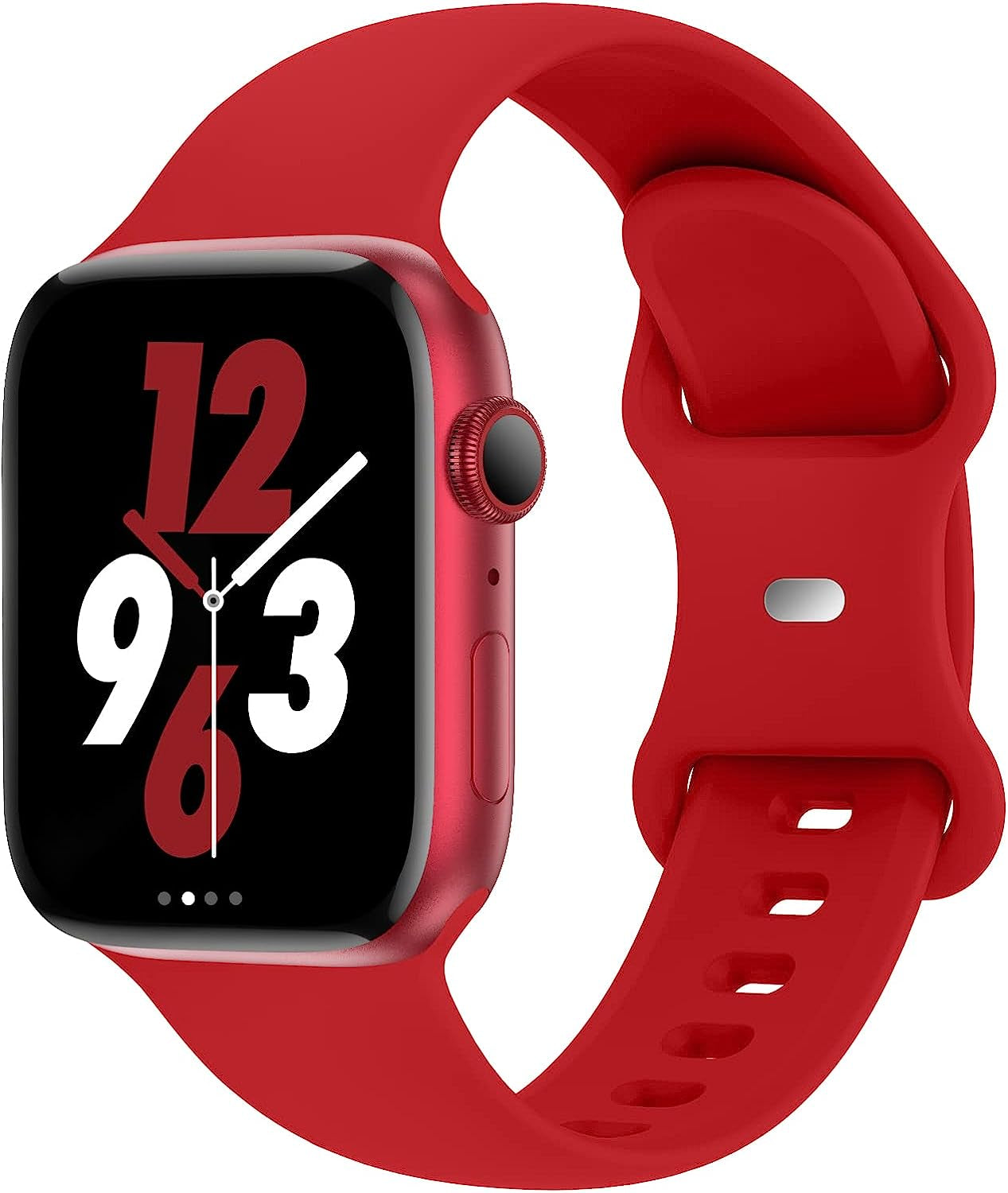 Acrbiutu Bands Compatible with Apple Watch 38Mm 40Mm 41Mm 42Mm 44Mm 45Mm 49Mm, Replacement Soft Silicone Sport Accessory Strap Wristbands for Iwatch Series Ultra 8/7/6/5/4/3/2/1 SE Women Men  Acrbiutu B,Red 38/40/41mm S/M 