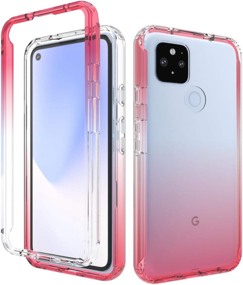 Google Pixel 4A 5G Case [For 5G Version ONLY], Onyxii Full-Body Rugged Ultra Transparency Hybrid Protective Case with Built-In Screen Protector for Google Pixel 4A 5G (Blue)  Onyxii Case Red  