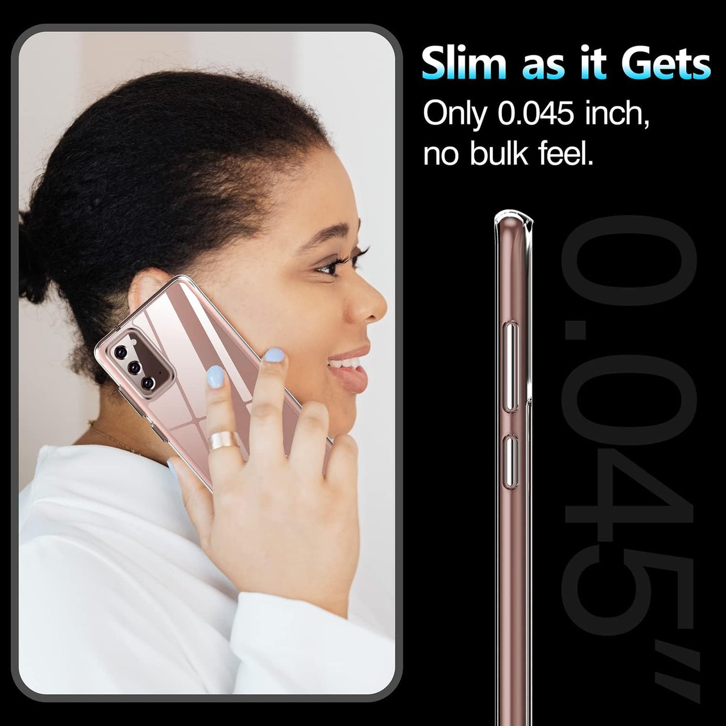 Rayboen Case for Galaxy Note 20 Crystal Clear Designed Non-Slip Shockproof Protection Phone Case, Hard PC Back Flexible TPU Slim Fit Light and Durable Cover for Samsung Galaxy Note 20 5G  Rayboen   