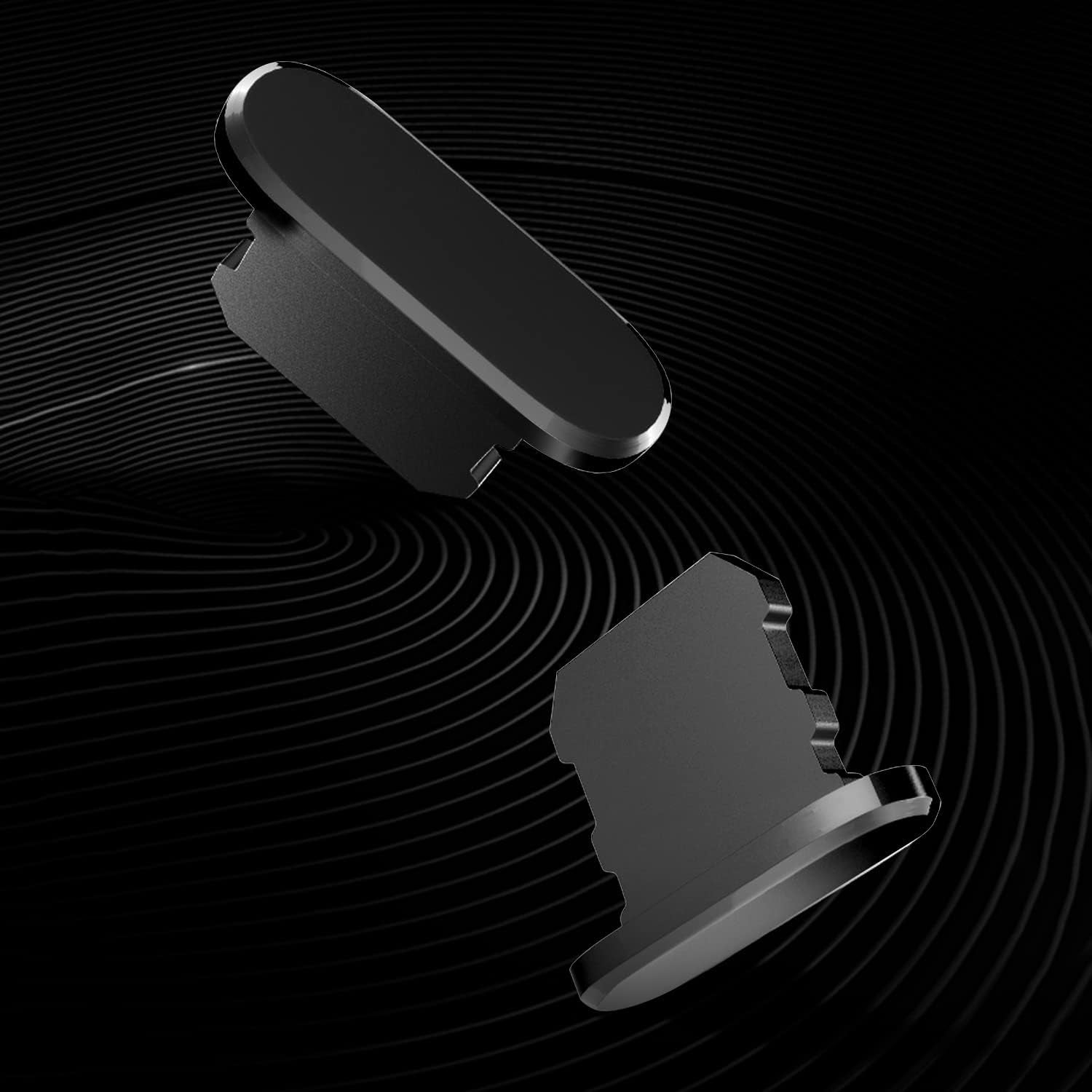 6-Pack Aluminum Anti-Dust Plugs for Iphone 13 12 Pro Max 11 XR XS 7 8 plus Airpods Dust Cover for Lightning Charging Port with Mini Storage Case (Black)  LYRYBEYCA   