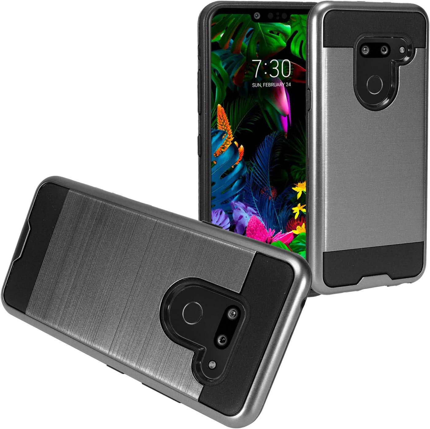 Eaglecell - Compatible with LG G8 Thinq - Brushed Style Hybrid Phone Case - CS3 Gold  Eaglecell Cs3 Black/Gray  
