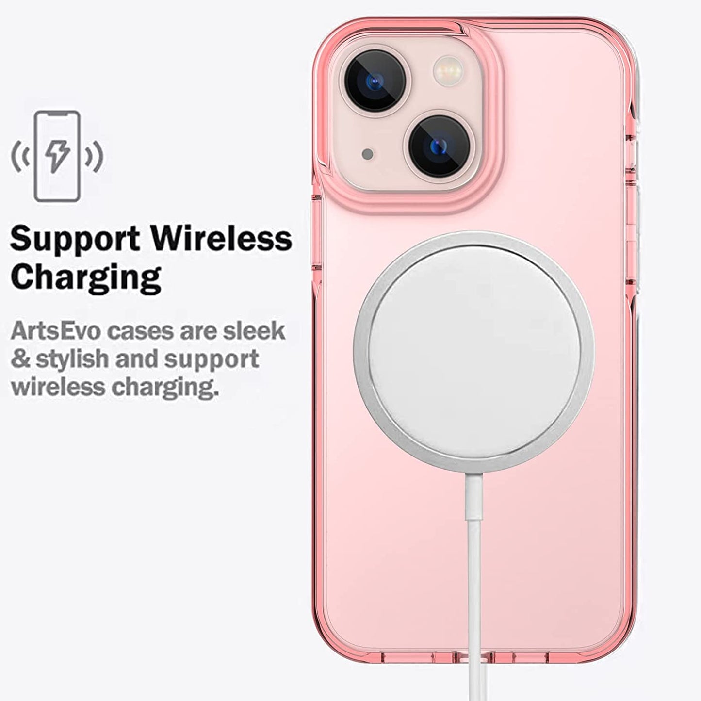 Artsevo Designed for Iphone 14 Case and Iphone 13 Case, 6.6Ft Drop Protection, Full Body Screen Camera Protective Phone Case,Pink  ArtsEvo   