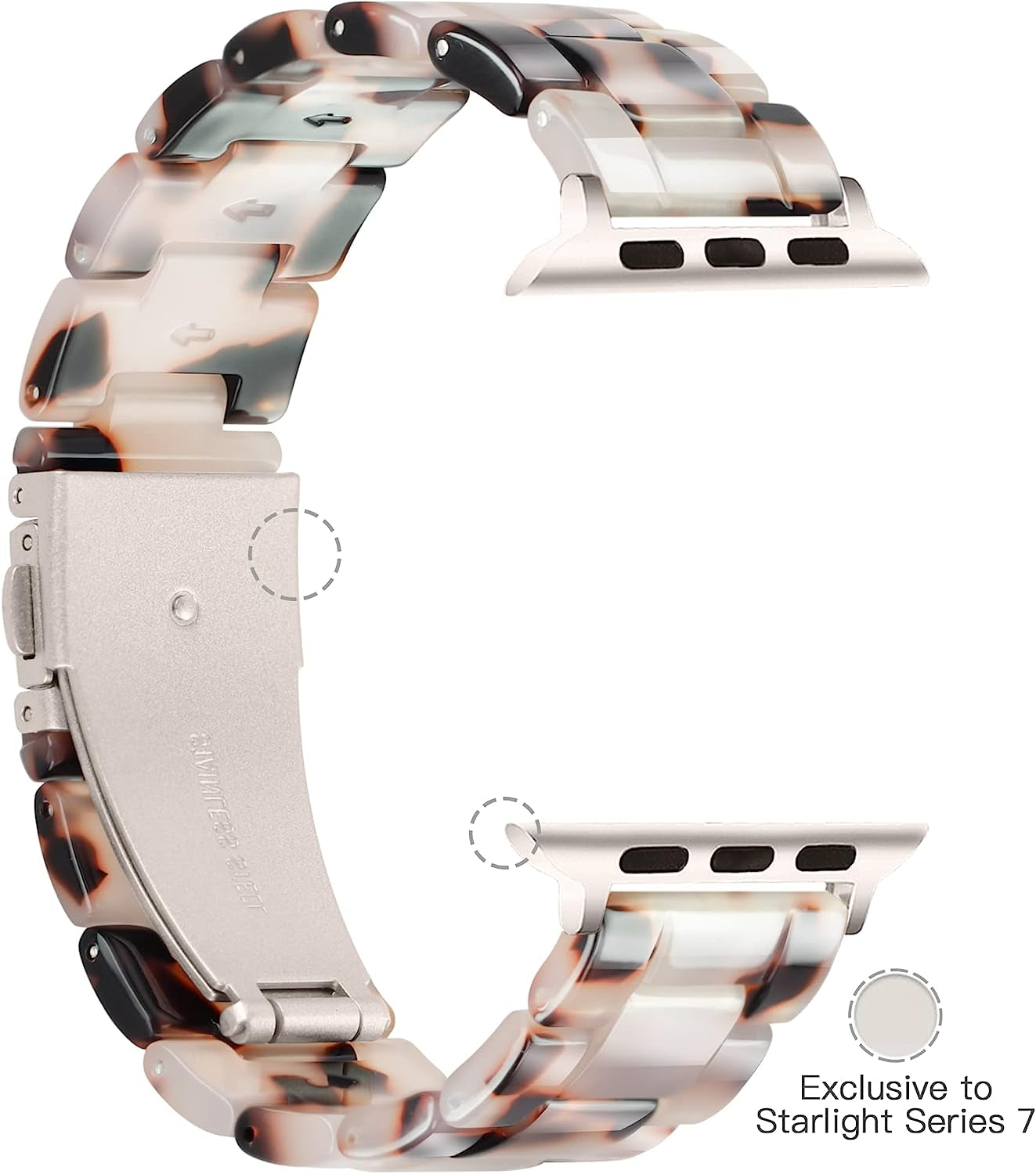 YGTIECS Starlight Apple Watch Band 41Mm 40Mm 38Mm, Super Lightweight, Comfortable, Compatible with Apple Watch Series 8 & 7, Fashionable for Apple Watch Series 8 7 SE 6 5 4 3 2 1-Black Tortoise Flower  YGTIECS   