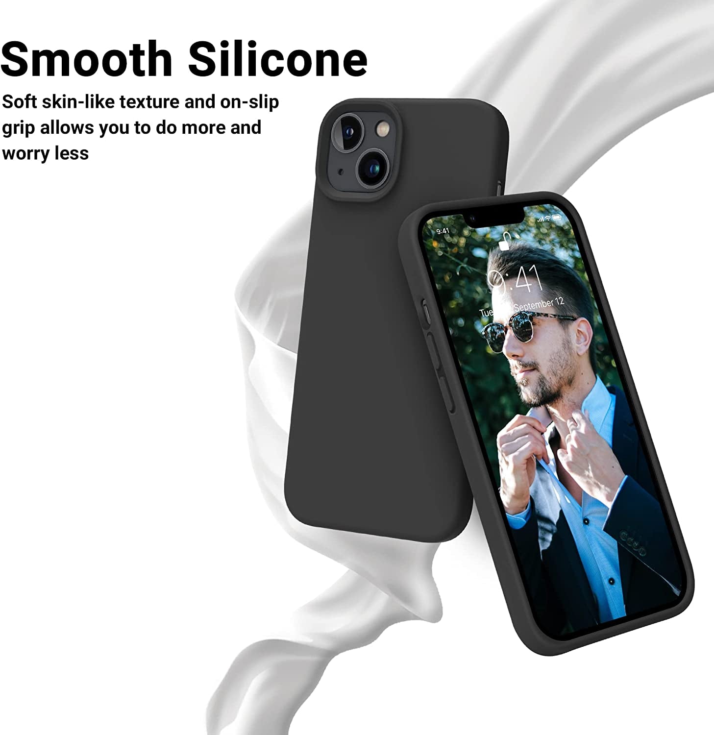 OTOFLY Designed for Iphone 14 plus Case, Silicone Shockproof Slim Thin Phone Case for Iphone 14 plus 6.7 Inch （Black）  OTOFLY Direct   