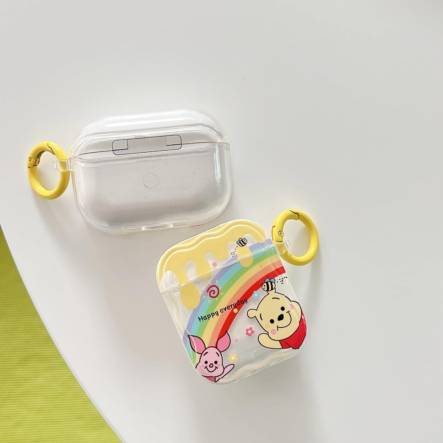 Ifilove for Cute Airpods Case, Girls Boys Kids Cute Cartoon Piglet Winnie the Pooh Soft TPU Protective Shockproof with Ring Case Cover for Apple Airpods 1 & 2 Case  iFiLOVE   