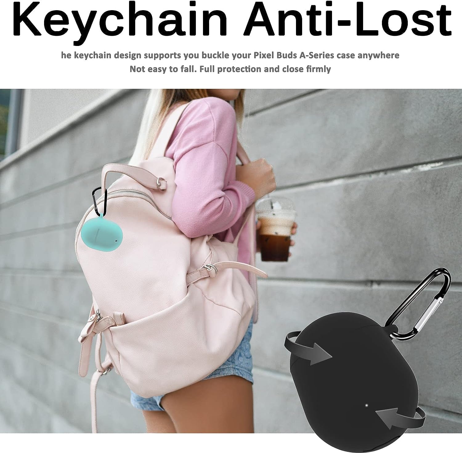 [1+1 Pack] Miimall Compatible for Google Pixel Buds A-Series Case + Google Pixel 6A Case, Ultra-Thin Back Cover for Pixel 6A 2022, Silicone with Keychain Cover Case for Pixel Buds A-Series(Mint Green)  Miimall   