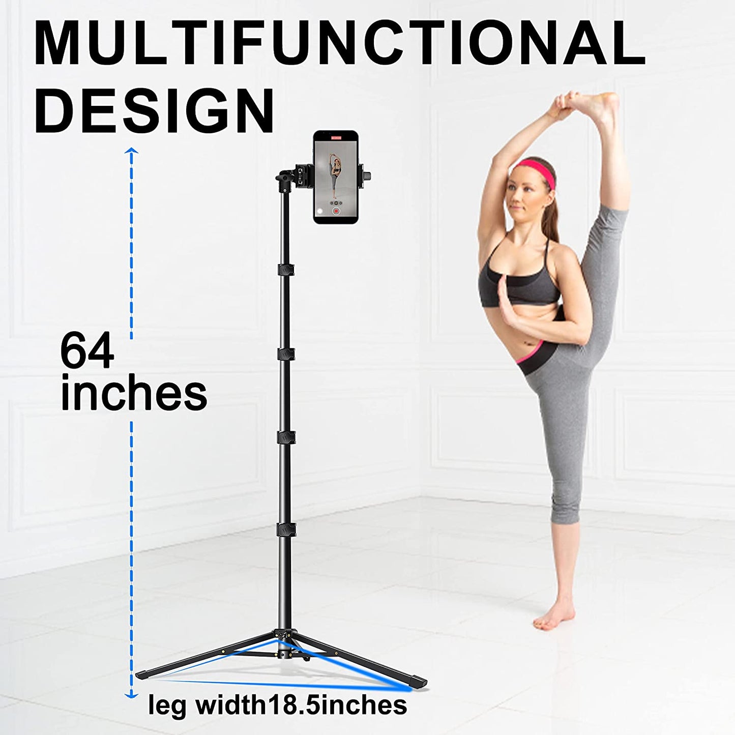 64 Inch Selfie Stick Tripod with Wireless Remote, Phone Tripod Stand Group Selfies/Live Streaming/Video Recording Compatible with All Cellphones…  vvtan   