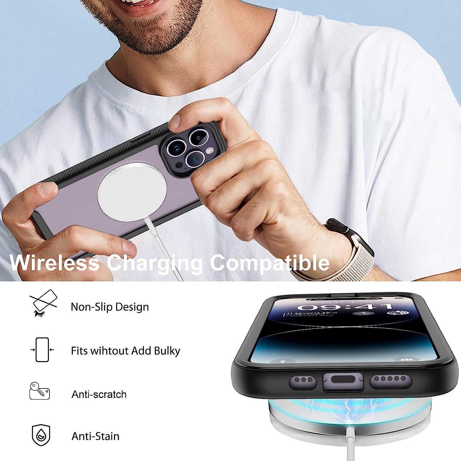 Annymall for Iphone 14 Pro Max Clear Case with 2 Screen Protector,Heavy Duty Shockproof Drop Protection Phone Cover Rugged Durable Full Body Bumper Hard Case for Apple Iphone 14 Pro Max (Black/Clear)  Annymall   