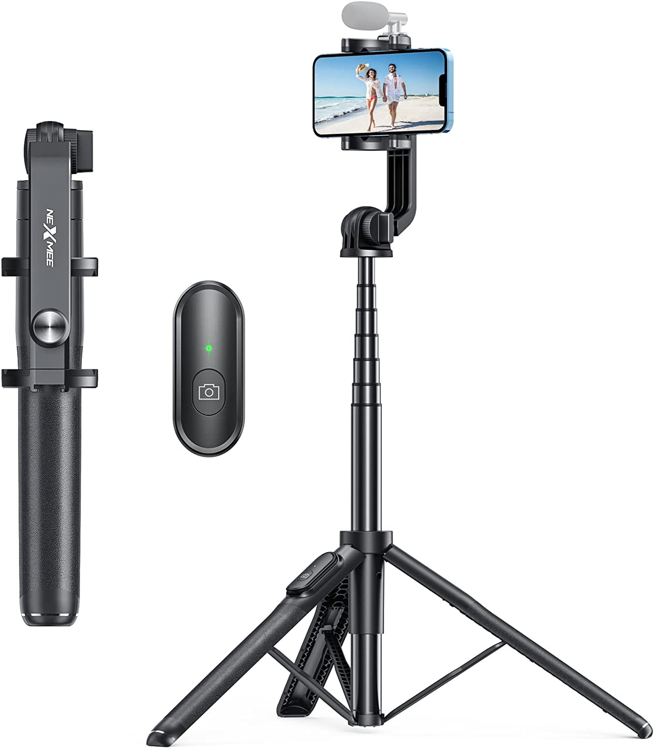 NEXBOOM 64" Selfie Stick Tripod, Extendable Phone Tripod with Remote, Travel Tripod Compatible with Iphone 14 Pro Max / 13 Pro / 12 Mini/Samsung S22  NEXBOOM   