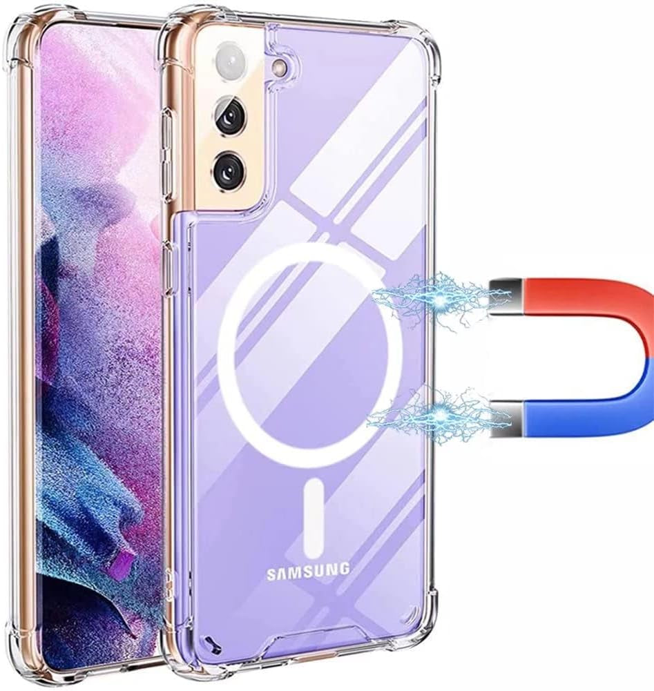 Pinggoo Clear Magnetic Case for Samsung Galaxy Note 20 Ultra - Magsafe Compatible, Soft TPU Bumper, Slim Fit, Shockproof, Anti-Yellow  PingGoo Transparent For Samsung Galaxy S21 Fe 