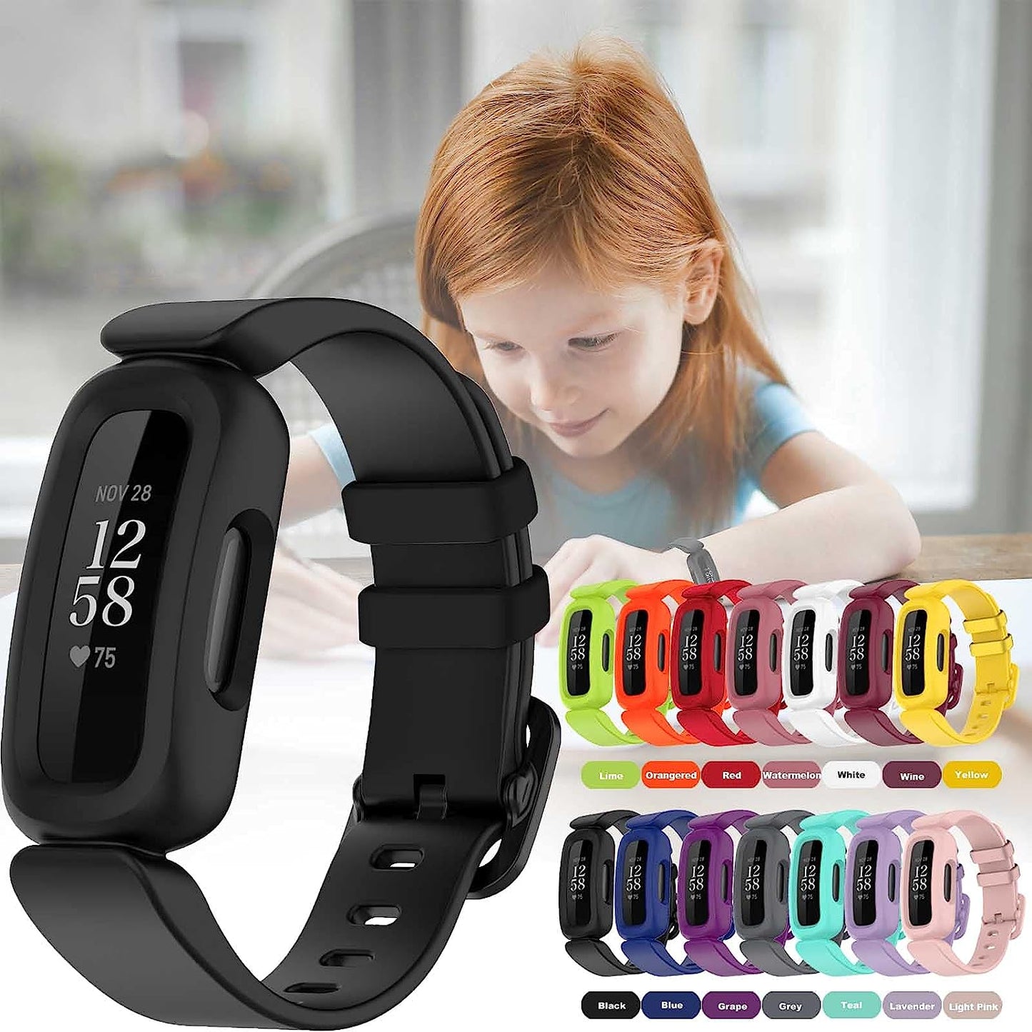 Topperfekt Bands Compatible with Fitbit Ace 3 for Kids, Soft Silicone Waterproof Bracelet Accessories Sports Watch Strap Replacement for Fitbit Ace 3 Boys Girls  TopPerfekt   