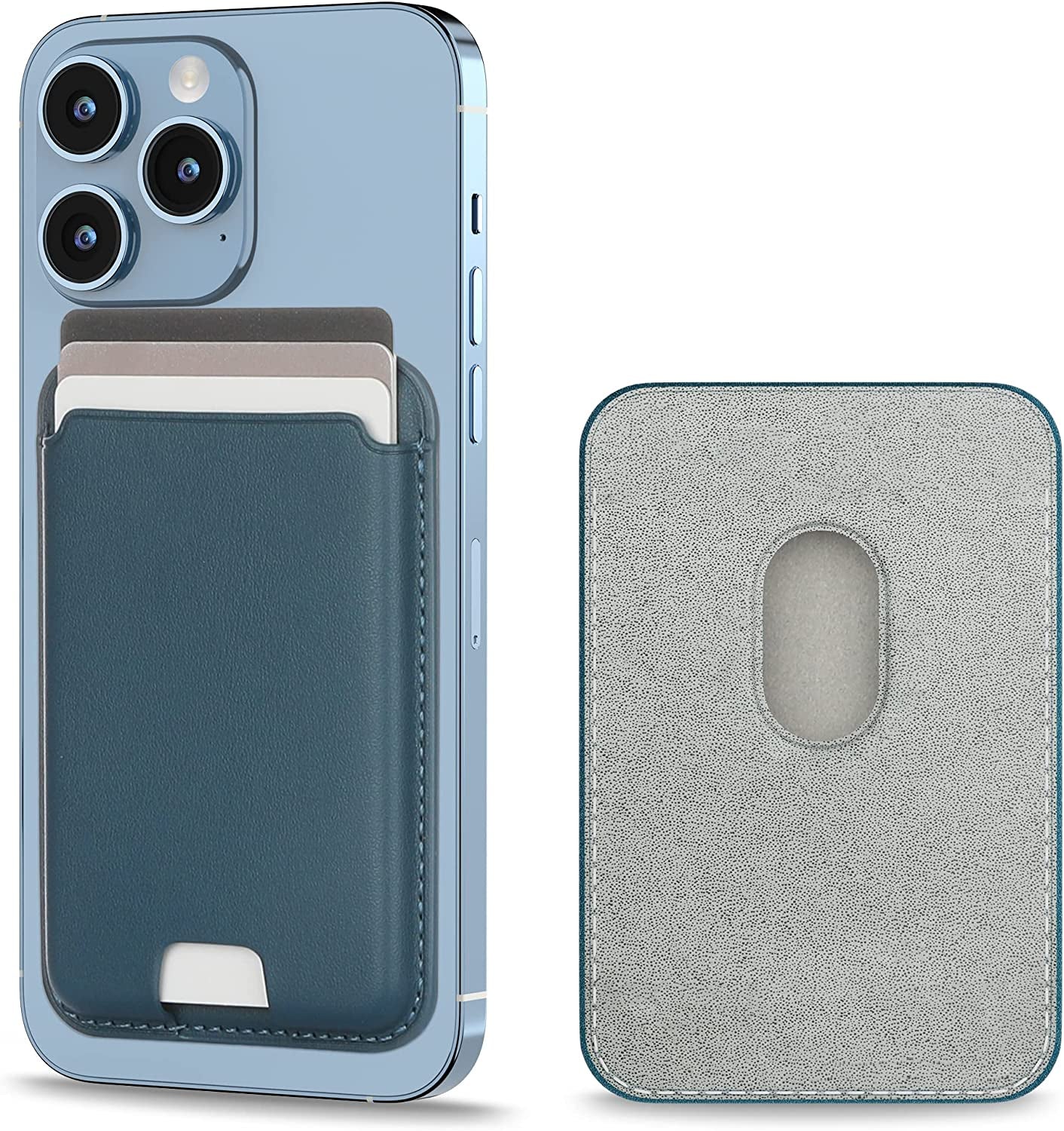 LCYATSI Magnetic Card Wallet Holder with Magsafe for Iphone 12/13/14 Mini/Plus/Pro/Max, Magnetic Cell Phone Wallet Card Holder for Magsafe Compatible with Most of Cell Phone Black  LCYATSI Blue  