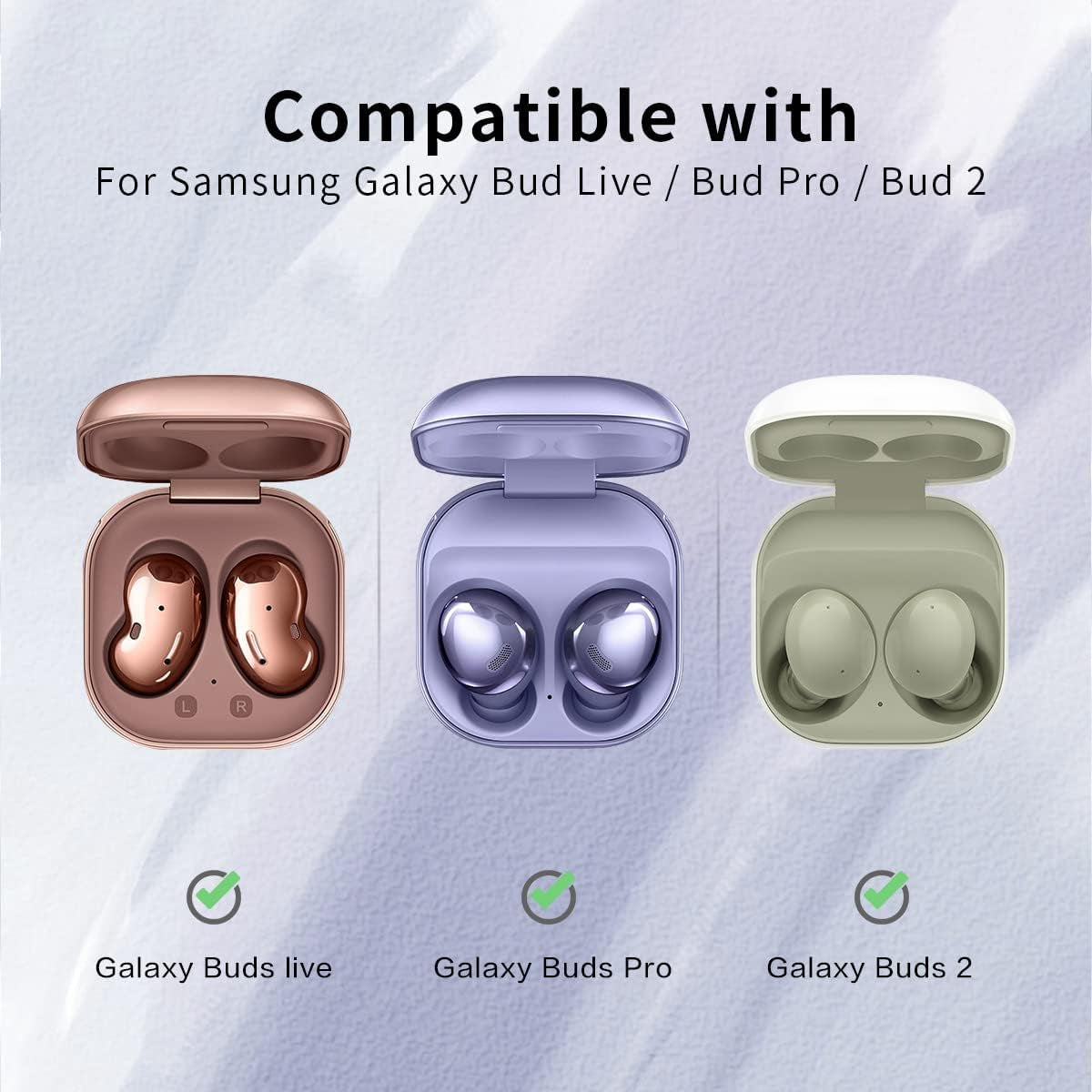 [With Lock] Case for Samsung Galaxy Buds Live Case/Galaxy Buds 2 Case/Galaxy Buds Pro Case, Security Lock Case Hard PC+TPU Protective Cover for Samsung Galaxy Buds 2 Case with Keychain & Strap (Blue)  Woocon   