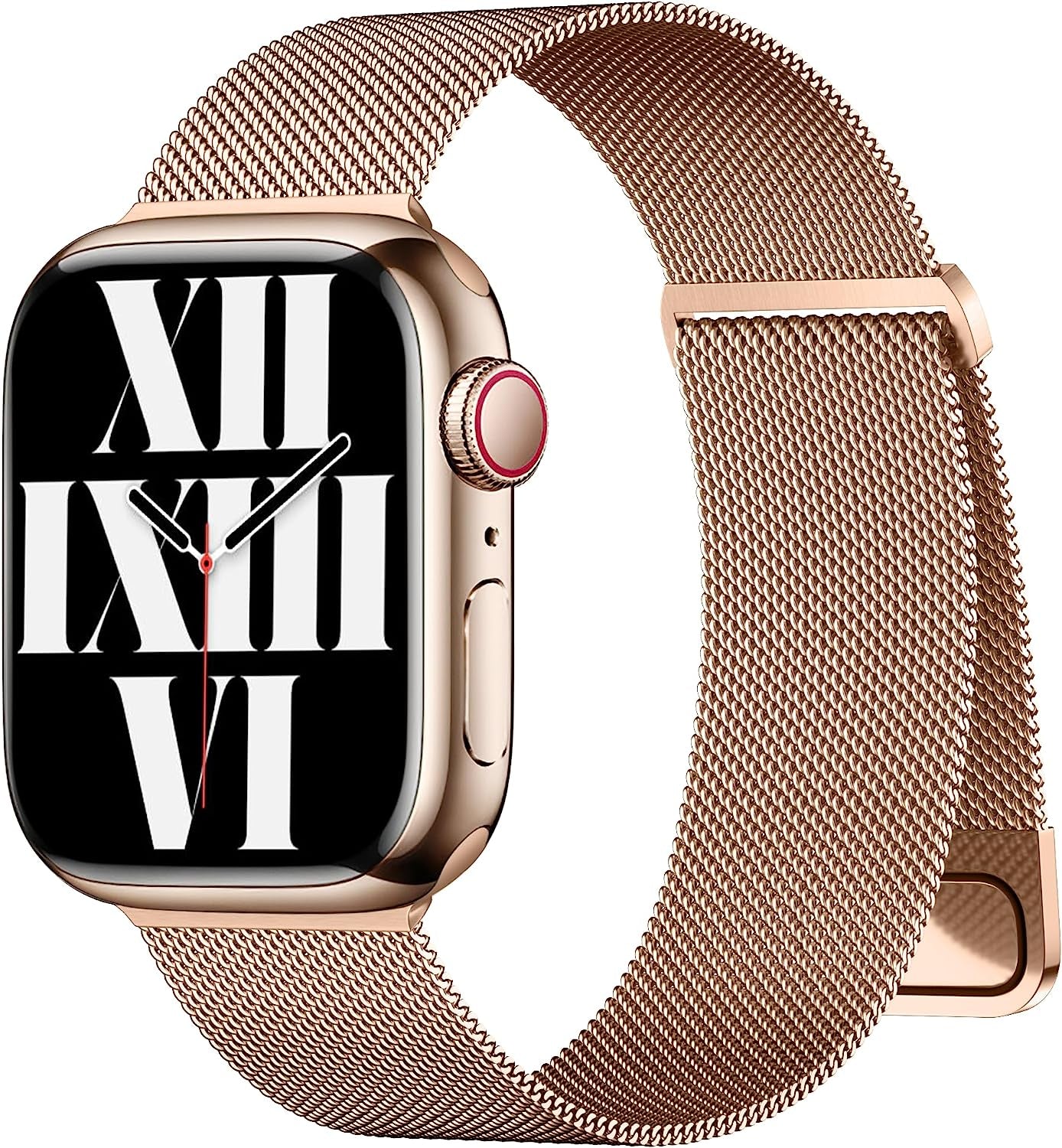 Rabini Magnetic Bands Compatible with Apple Watch Band 40Mm Women 38Mm 41Mm 42Mm 44Mm 45Mm 49Mm Men, Stainless Steel Mesh Metal Adjustable Sport Strap Wristband Iwatch Series 8 7 6 5 4 3 2 1 SE Ultra  Rabini 5-Rose Gold 42mm/44mm/45mm/49mm 
