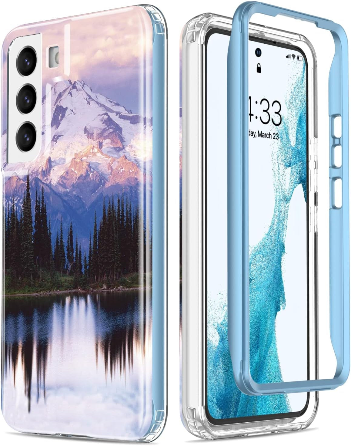 Esdot for Samsung Galaxy S22 plus Case,Military Grade Passing 21Ft Drop Test,Rugged Cover with Fashionable Designs for Women Girls,Protective Phone Case for Galaxy S22+ plus 6.6" Agate Stone  Esdot Snow Mountain  