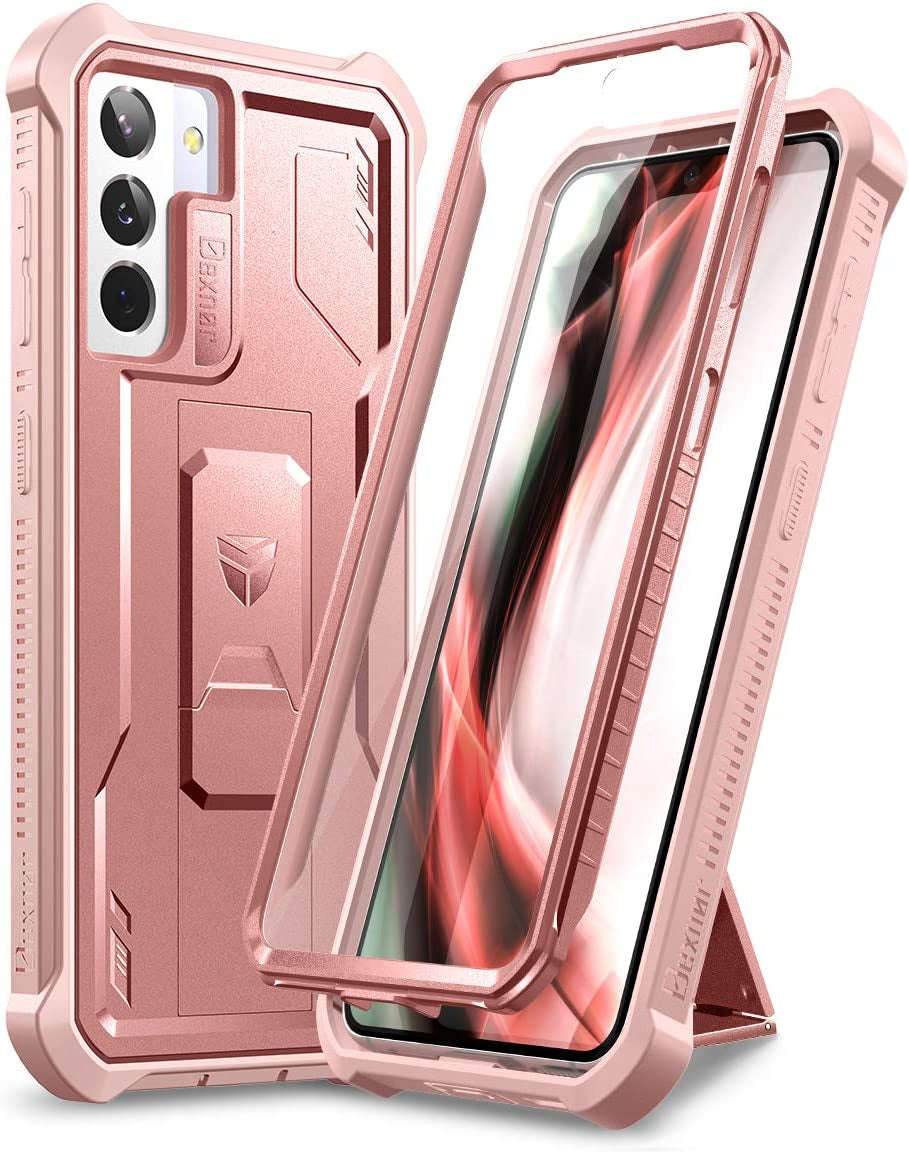 Dexnor for Samsung Galaxy S21+ plus Case, [Built in Screen Protector and Kickstand] Heavy Duty Military Grade Protection Shockproof Protective Cover for Samsung Galaxy S21 plus 5G, 6.7 Inch Purple  Dexnor Rose Gold  