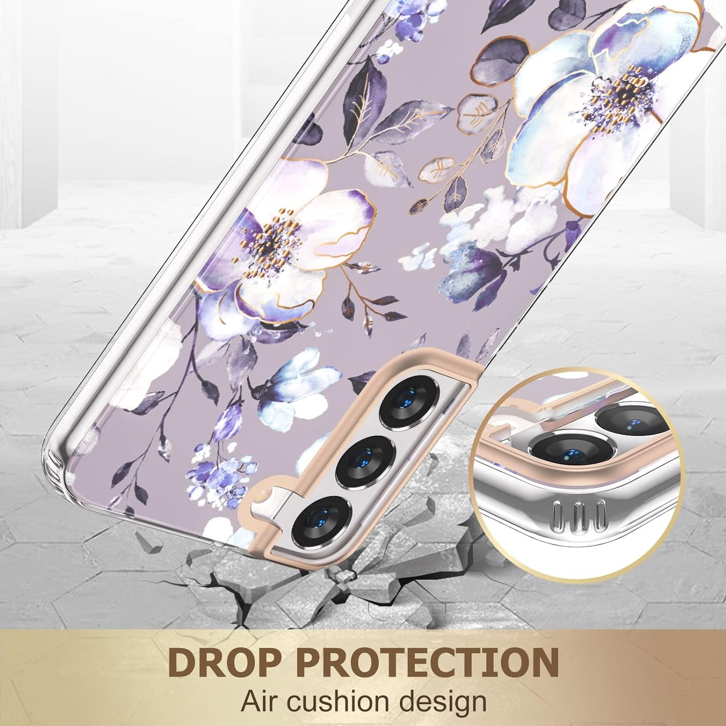 MILPROX Compatible with Samsung Galaxy S22 plus Flower Case, Cute Case Design for Girls Women,Shockproof Floral Pattern Hard Back for Samsung Galaxy S22 plus 5G Phone 2022 6.6 In-Blossom  MILPROX   