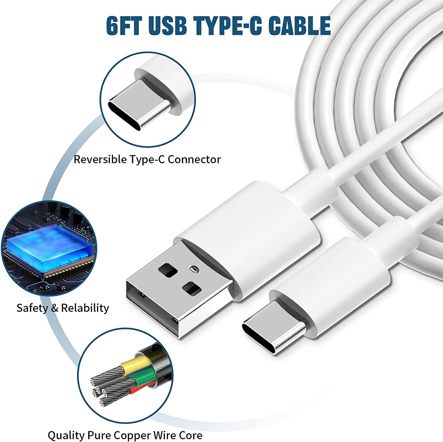 Samsung Charger Fast Charging with USB Type C Cable 6FT for Samsung Galaxy S10/S10E/S10 Plus/S9/S9 Plus/S8/S8 Plus/S20 S21 S22 S23 Ultra/Note 8/Note 9/Note 10/Note 20/A50/A51/A52/A53/A32/A13 [2-Pack]  Shenzhen Xuan Yang Technology Co Ltd   