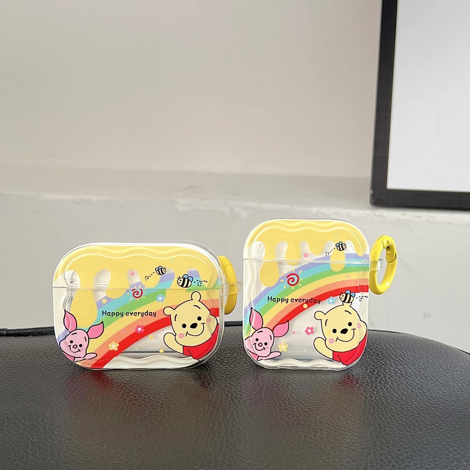 Ifilove for Cute Airpods Case, Girls Boys Kids Cute Cartoon Piglet Winnie the Pooh Soft TPU Protective Shockproof with Ring Case Cover for Apple Airpods 1 & 2 Case  iFiLOVE   