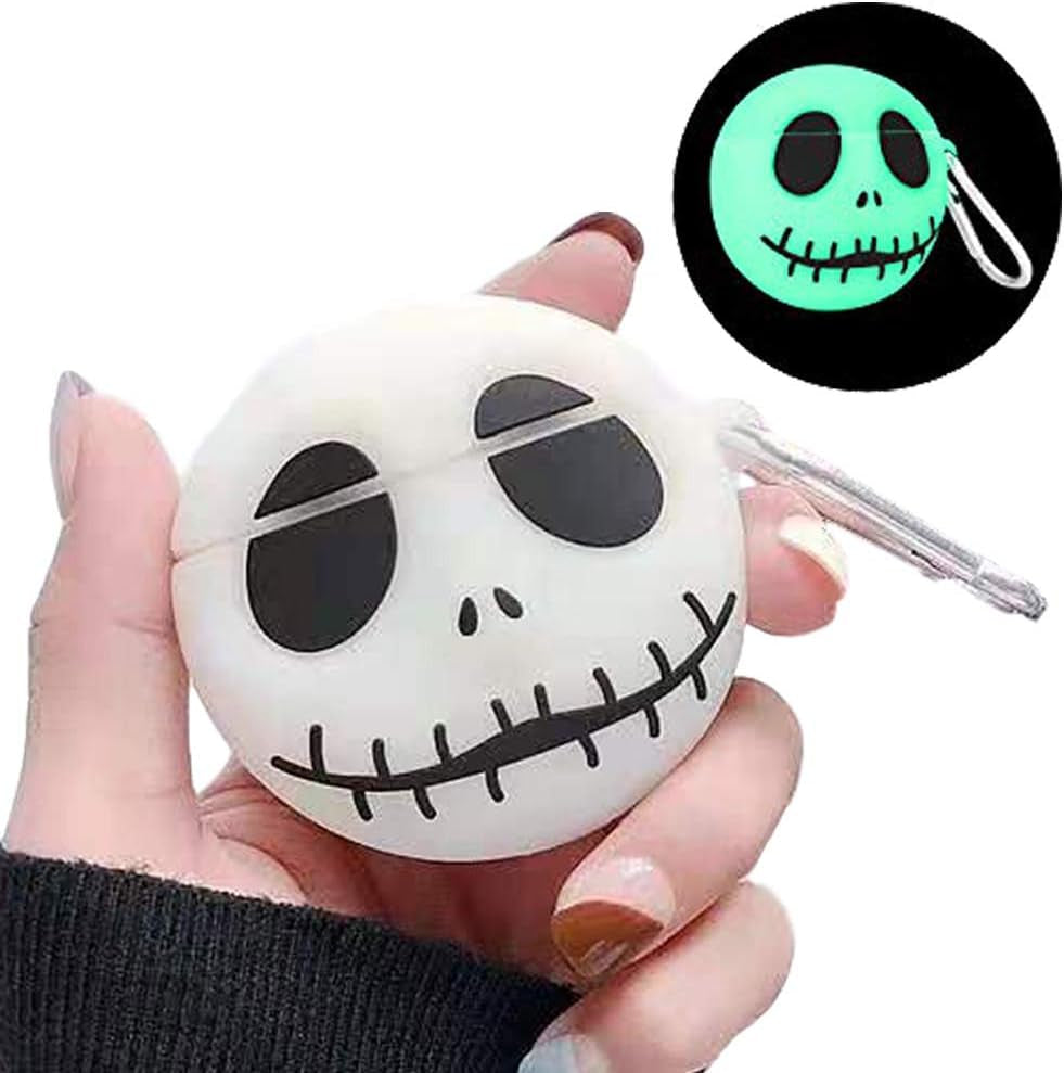 ZOSTLAND Wireless Earphone Case, Adorable Mouse Thick Soft Portable Keychain Finger Ring Protective Silicone Skin Cover Case Compatible with Apple Airpods Case 2&1 (Airpods 1/2,Mouse)  ZOEAST Luminous Skull  