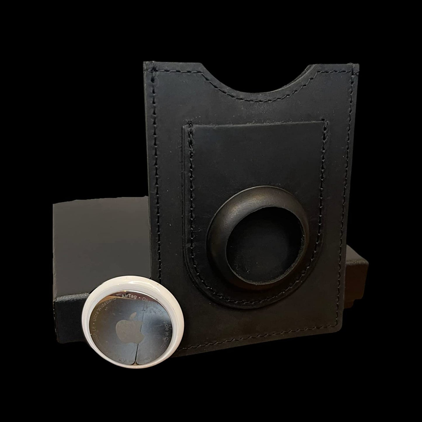 Lumberjack Plaid Genuine Leather Minimal Airtag Wallet Slim Front Pocket Card Holder RFID Blocking with Molded Airtag Slot, with Gift Box  Lumberjack Plaid   