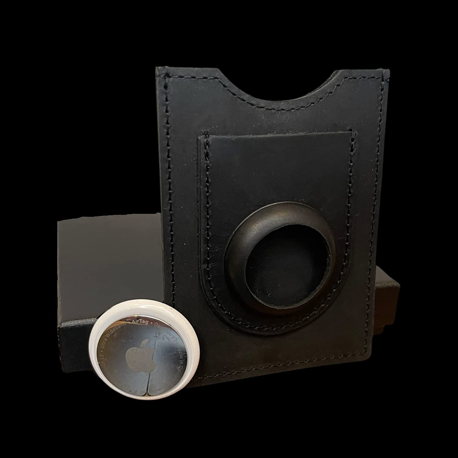 Lumberjack Plaid Genuine Leather Minimal Airtag Wallet Slim Front Pocket Card Holder RFID Blocking with Molded Airtag Slot, with Gift Box  Lumberjack Plaid   