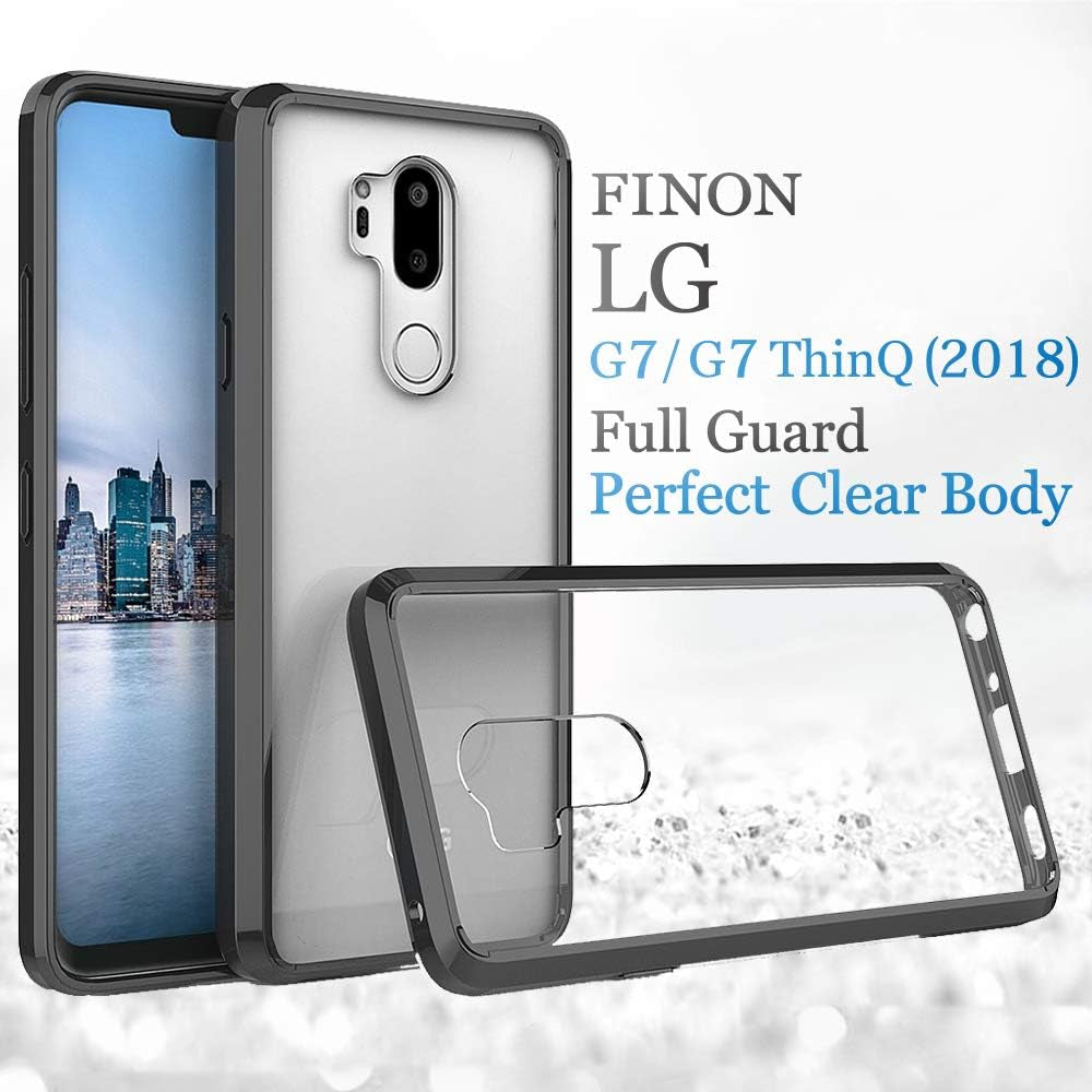FINON Clear Perfect Body Model [ TPU Bumpers/Pc ] for LG G7 Case / G7 Thinq Case (2018) with Hybrid Protective Clear and Impact Resistance - Black  FINON   