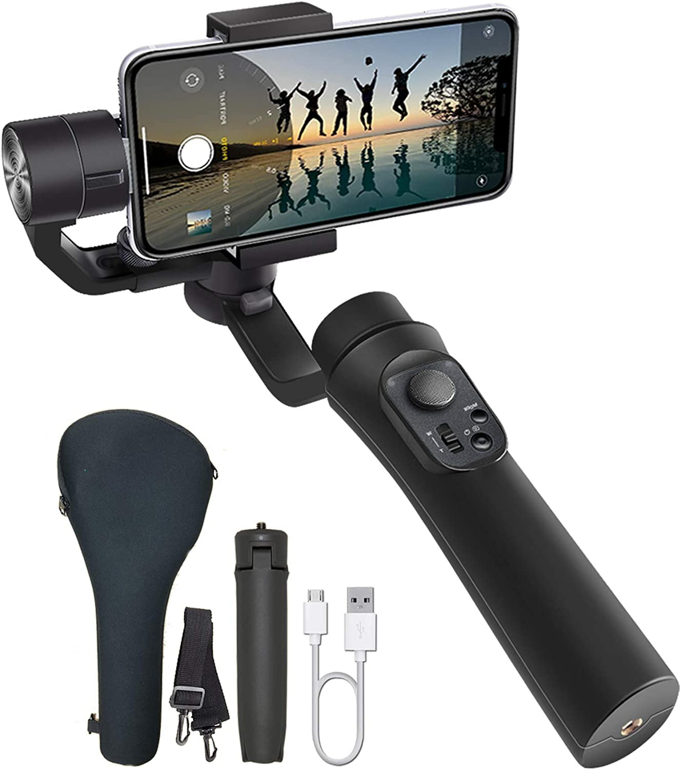 Vidpro SB-30 Motorized 3-Axis Smartphone Handheld Gimbal Stabilizer for Smooth Video Capture 360 Degrees Pan Tilt and Roll. App with Face Tracking, Panorama and Time Lapse Modes  Vidpro   